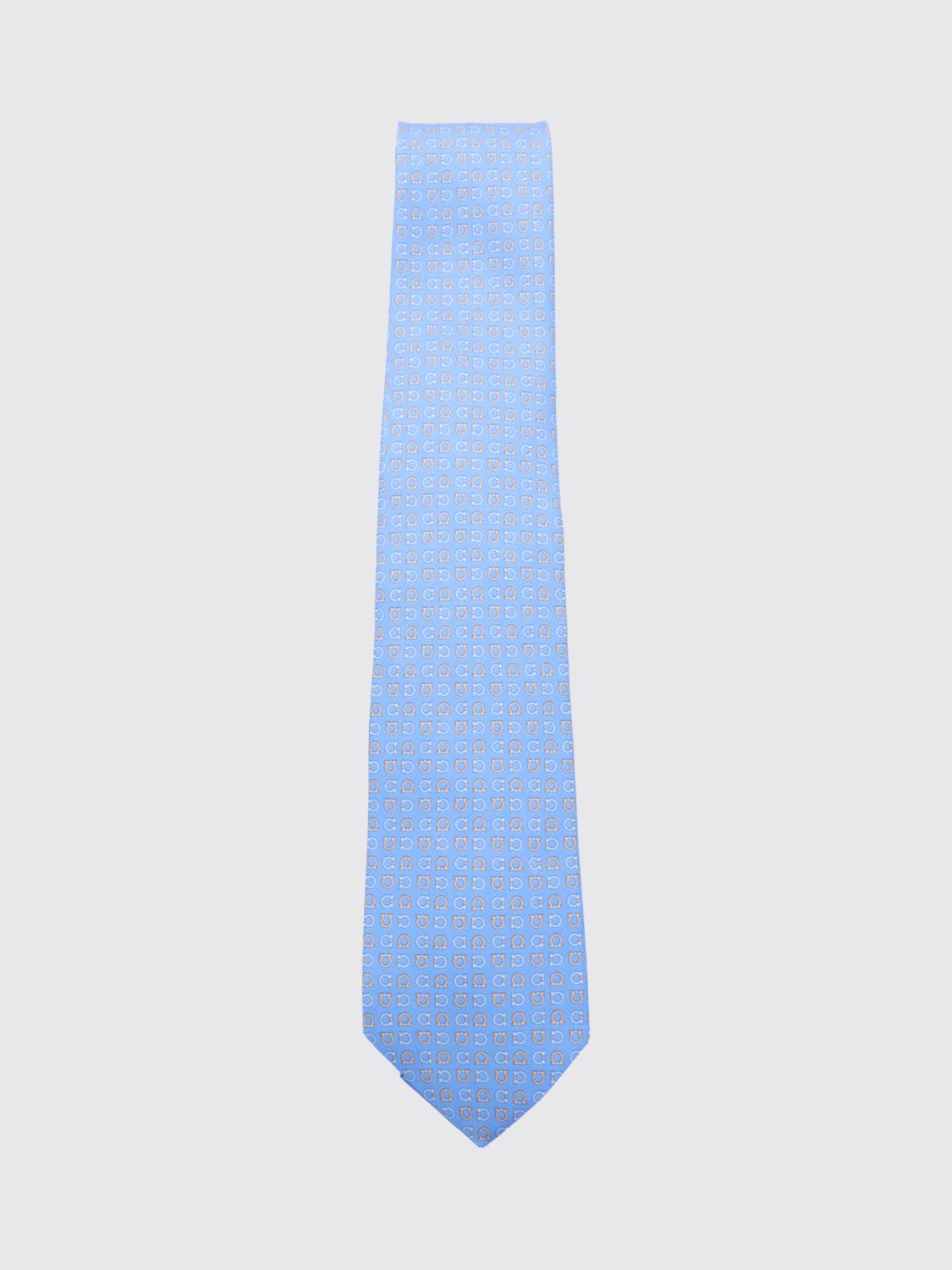 FERRAGAMO Tie Men color Gnawed Blue