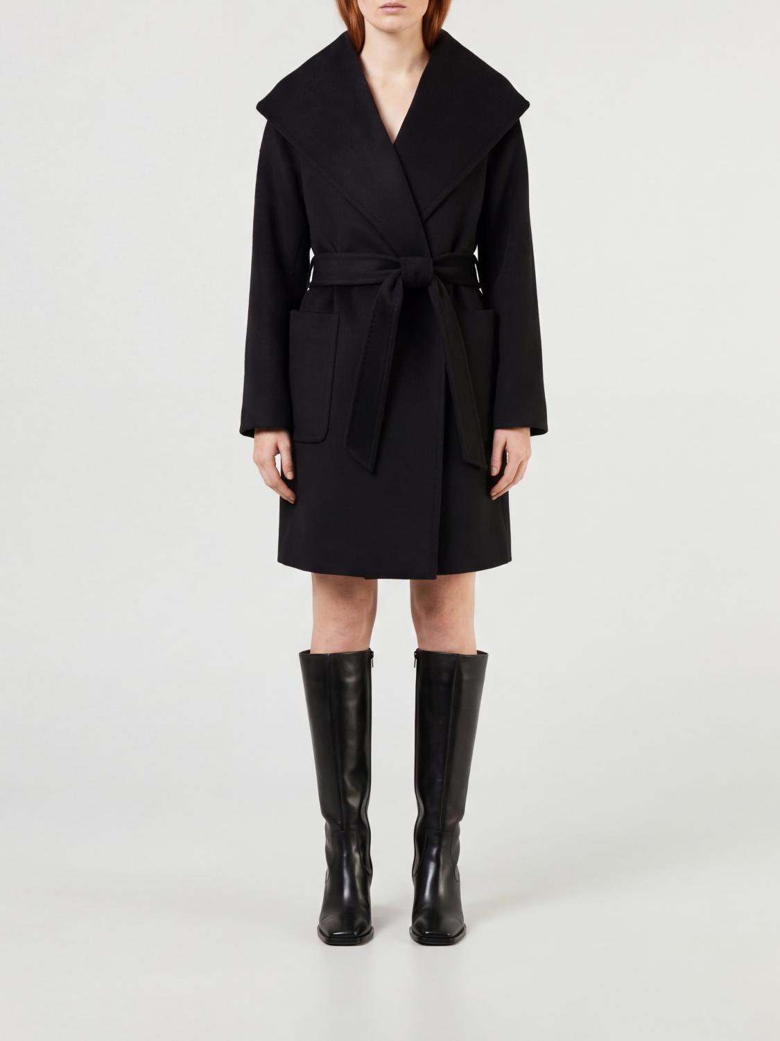 MAX MARA Cappotto a vestaglia in lana di cammello con cintura e collo a scialle
