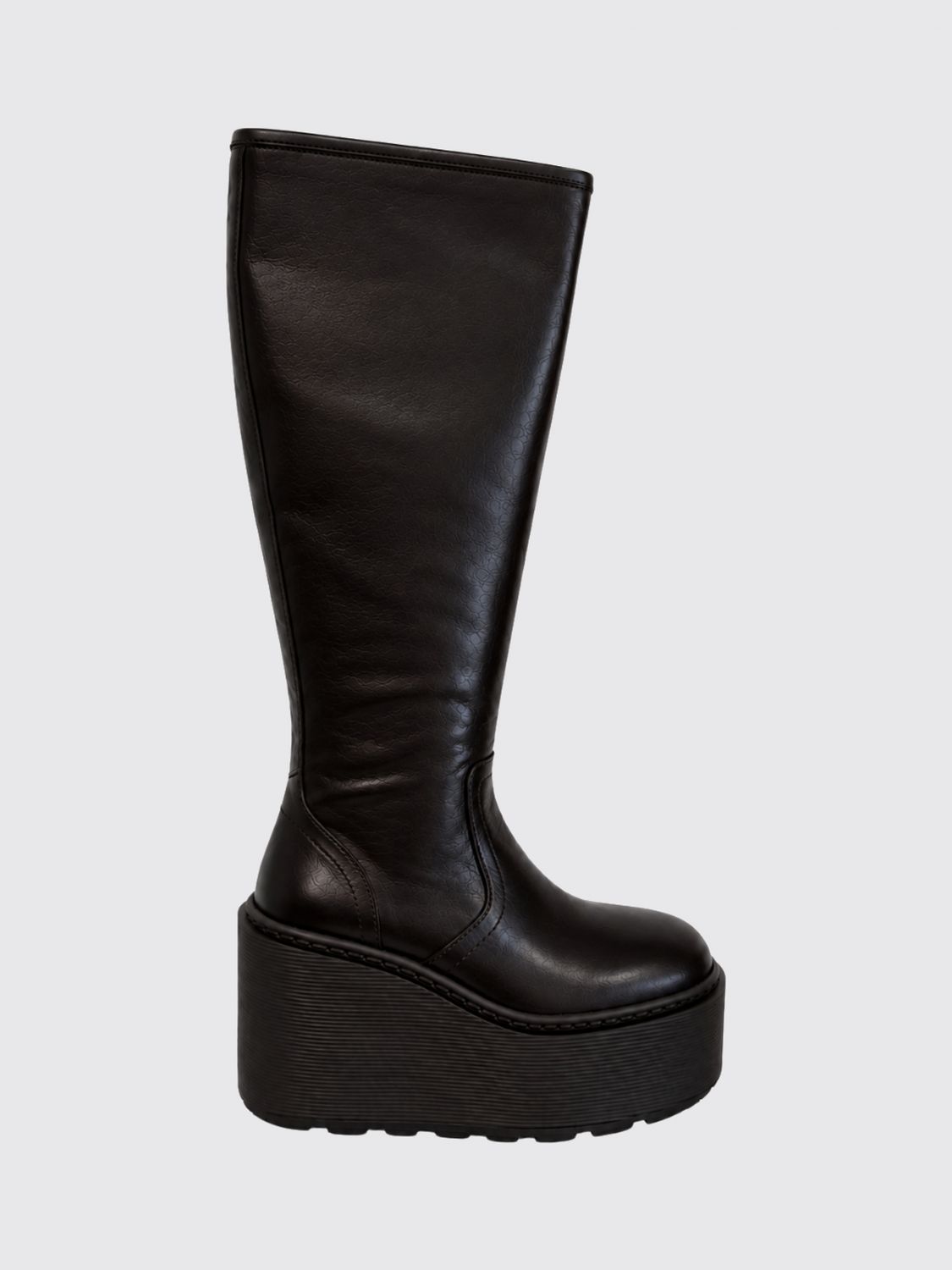 VIC MATIÉ Xavier Knee-High Leather Platform Wedge Boots