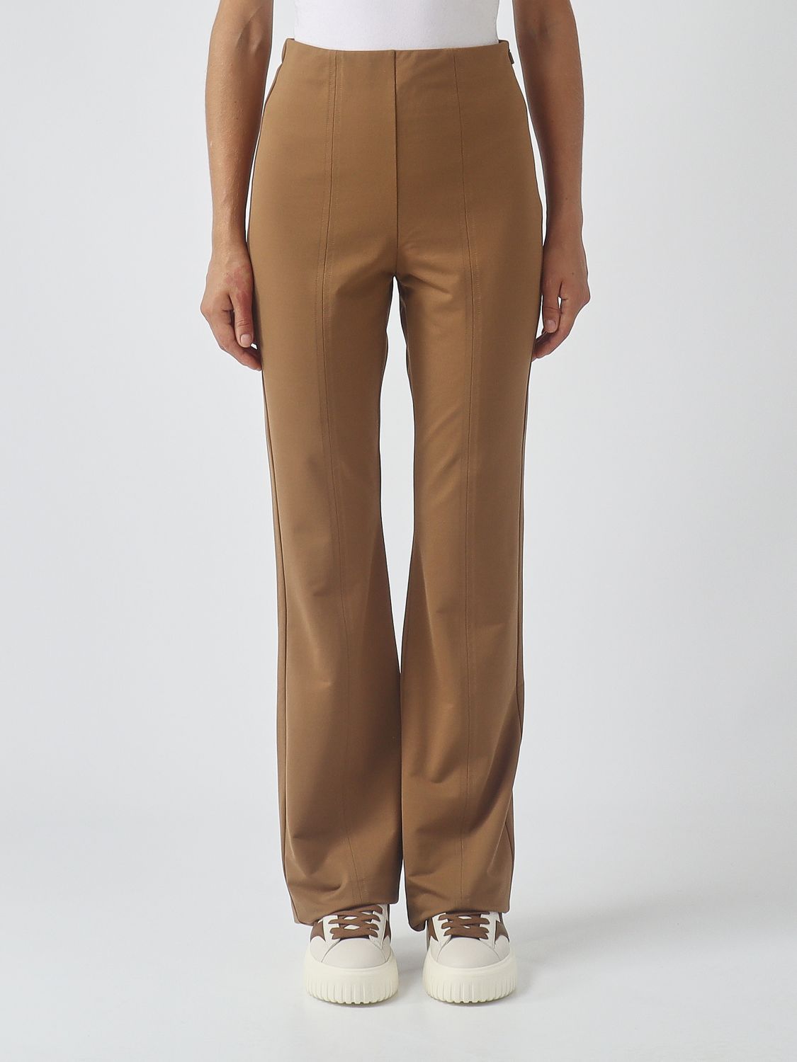 Mm Max Mara High-Waisted Skinny Stretch Jersey Trousers with Side Zip