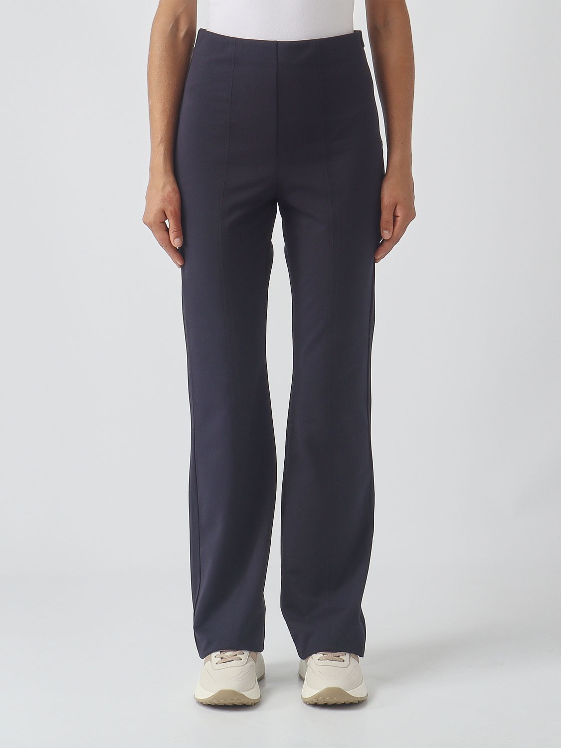 Mm Max Mara High-Waisted Skinny Stretch Jersey Trousers with Side Zip