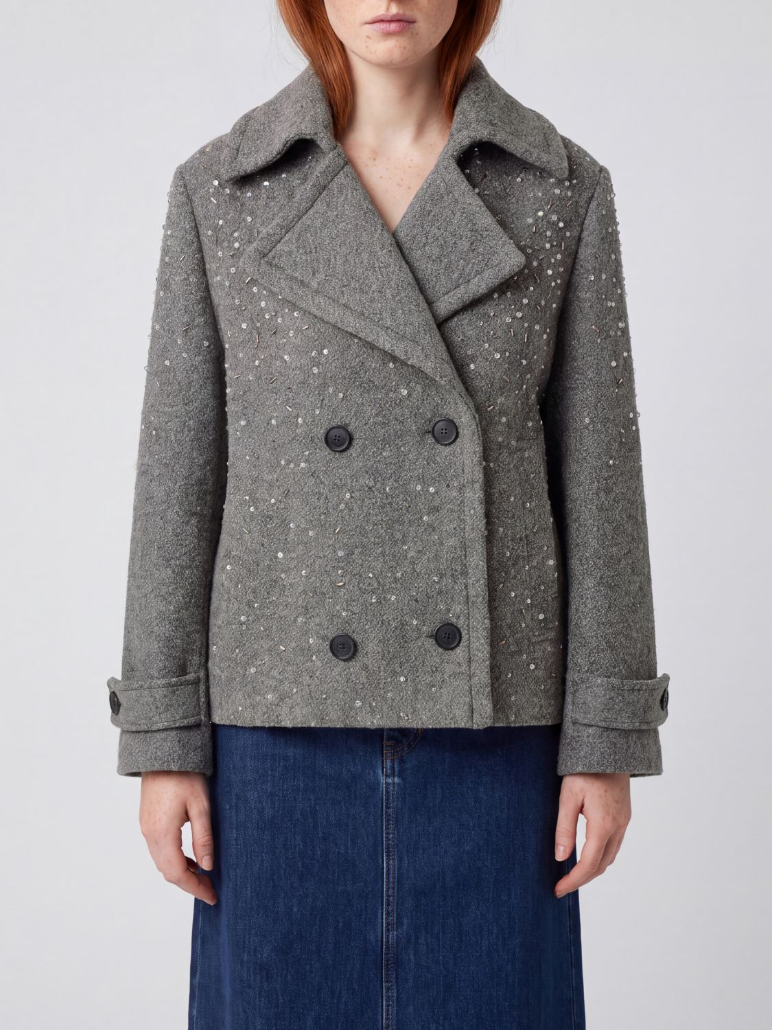 GOLDEN GOOSE Coat Woman color Grey