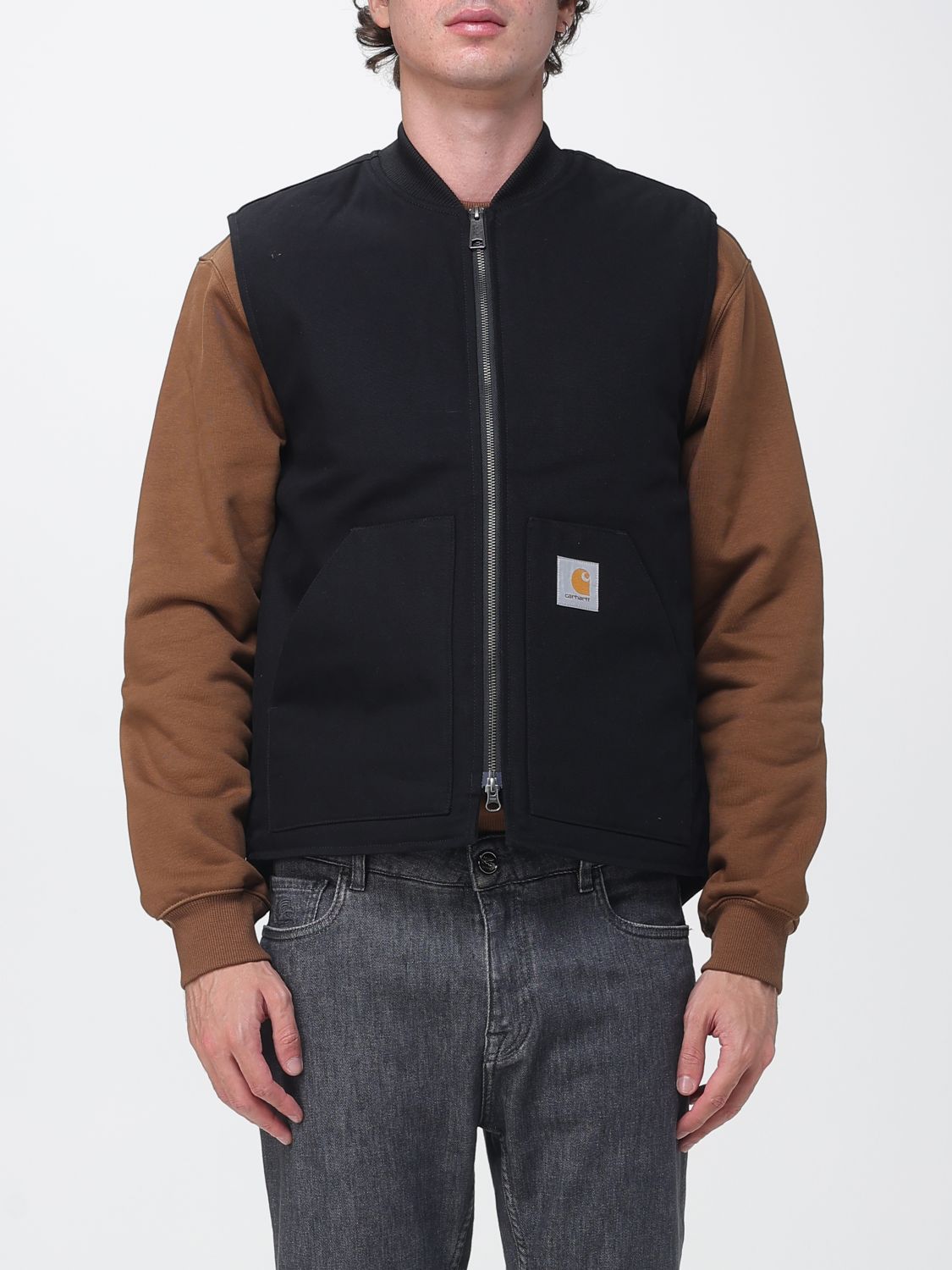 Carhartt Wip Dearborn Canvas Utility Waistcoat with Bomber Collar