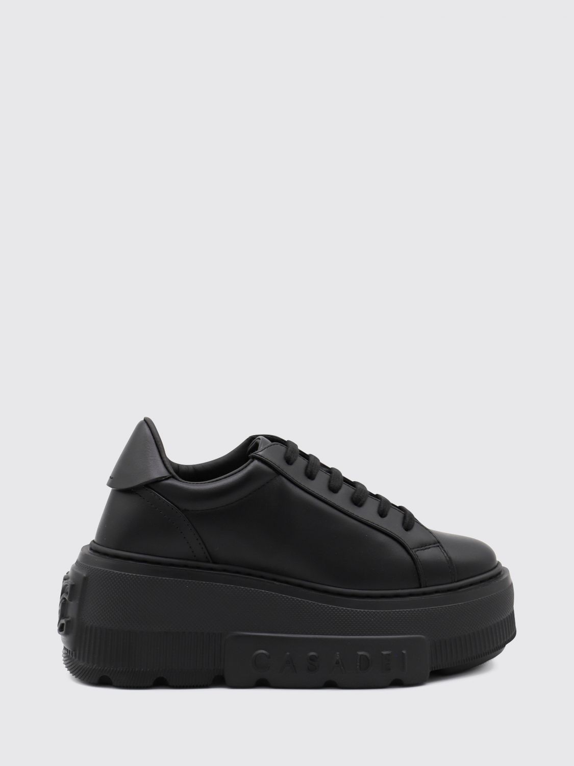 Casadei Nexus Leather Platform Sneakers with Floral Embroidery