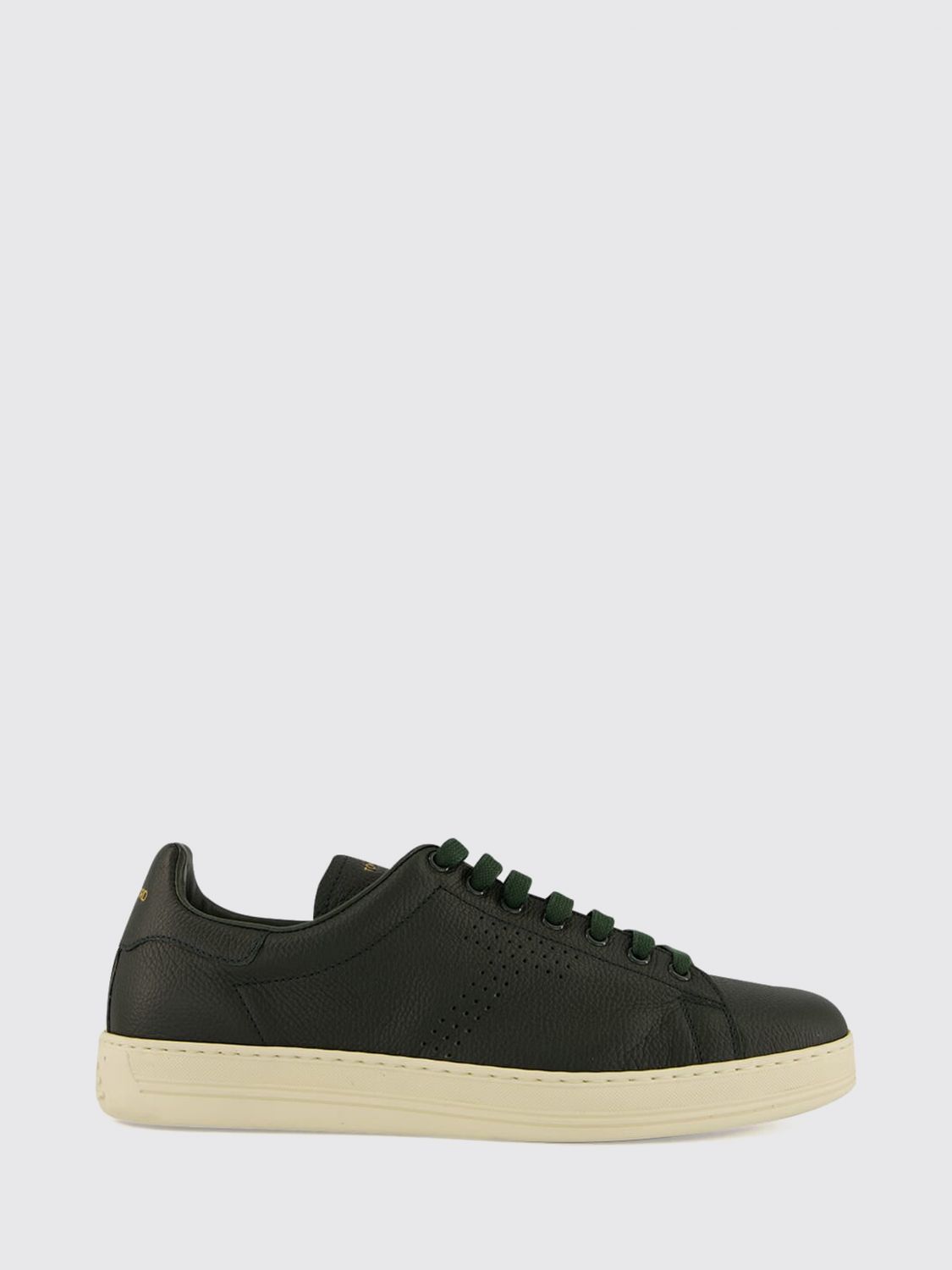 TOM FORD Low-Top-Sneaker aus genarbtem Leder mit perforiertem Monogramm