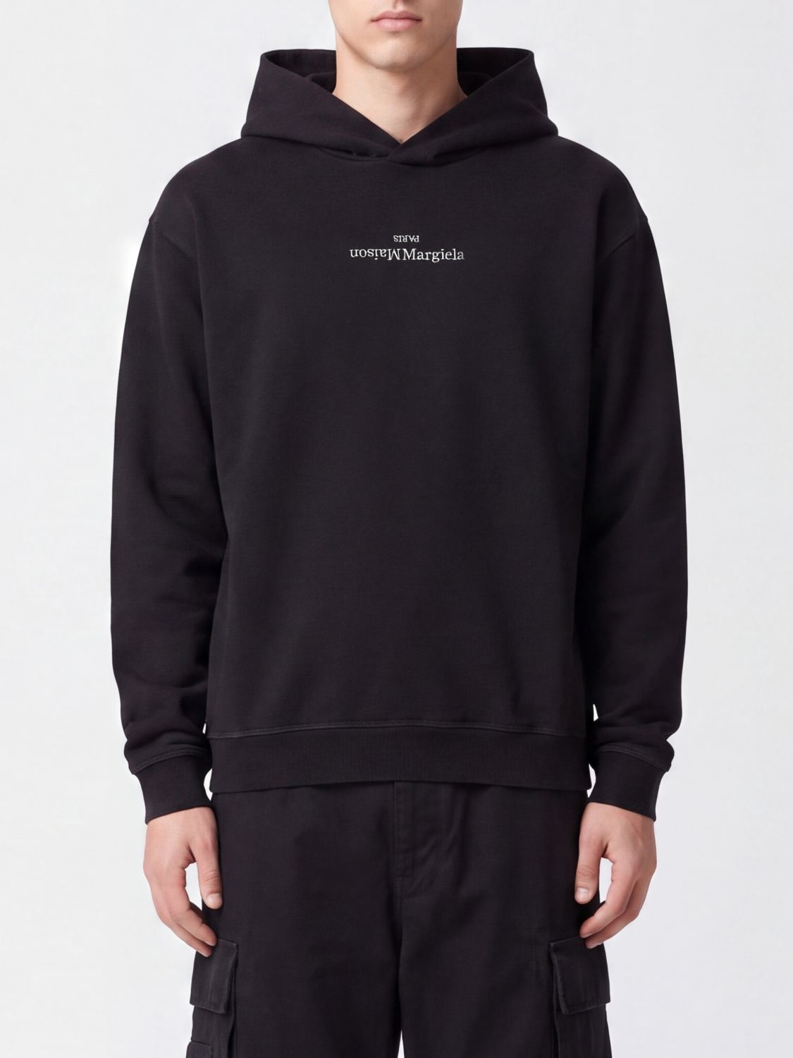 MAISON MARGIELA Baumwoll-Hoodie mit überschnittenen Schultern und Logo