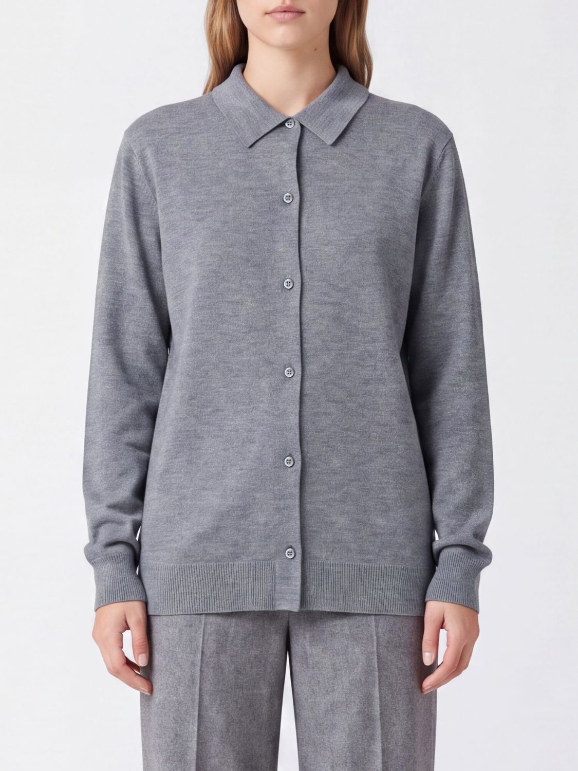 Aspesi Polo-Style Cotton Cardigan with Classic Collar