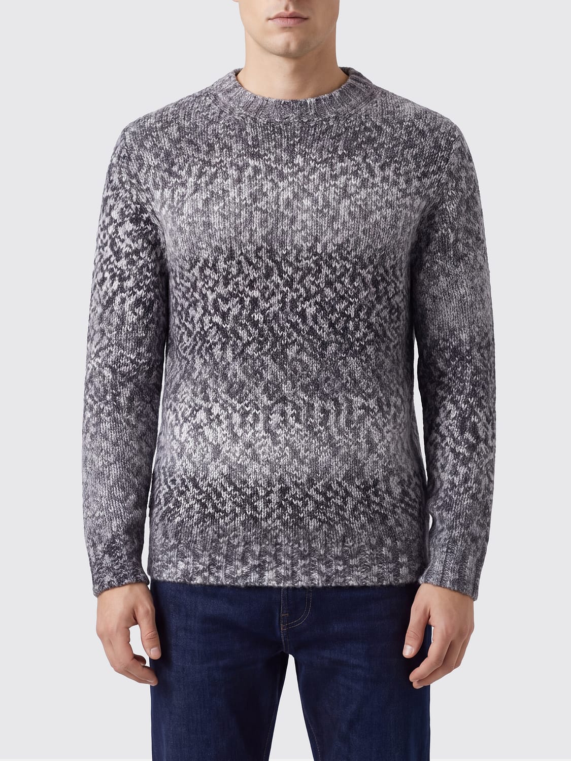 Dondup Abstract Pattern Wool Blend Crewneck Jumper