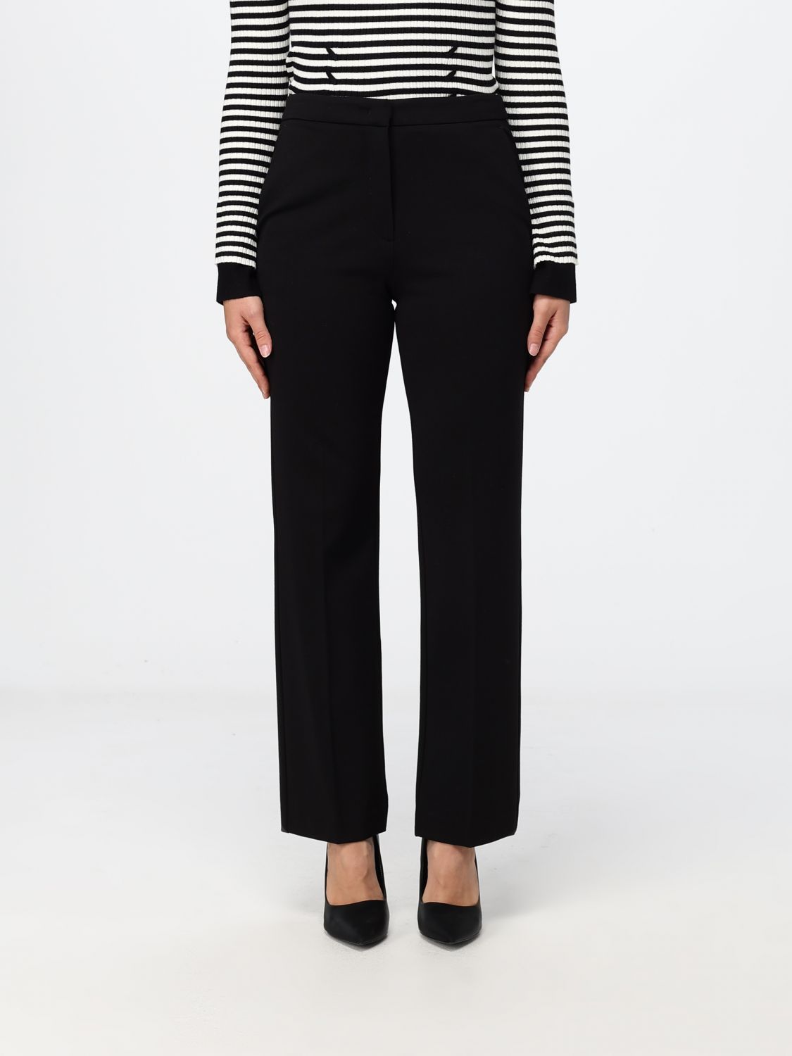Twinset Pantaloni skinny cropped in jersey a vita alta