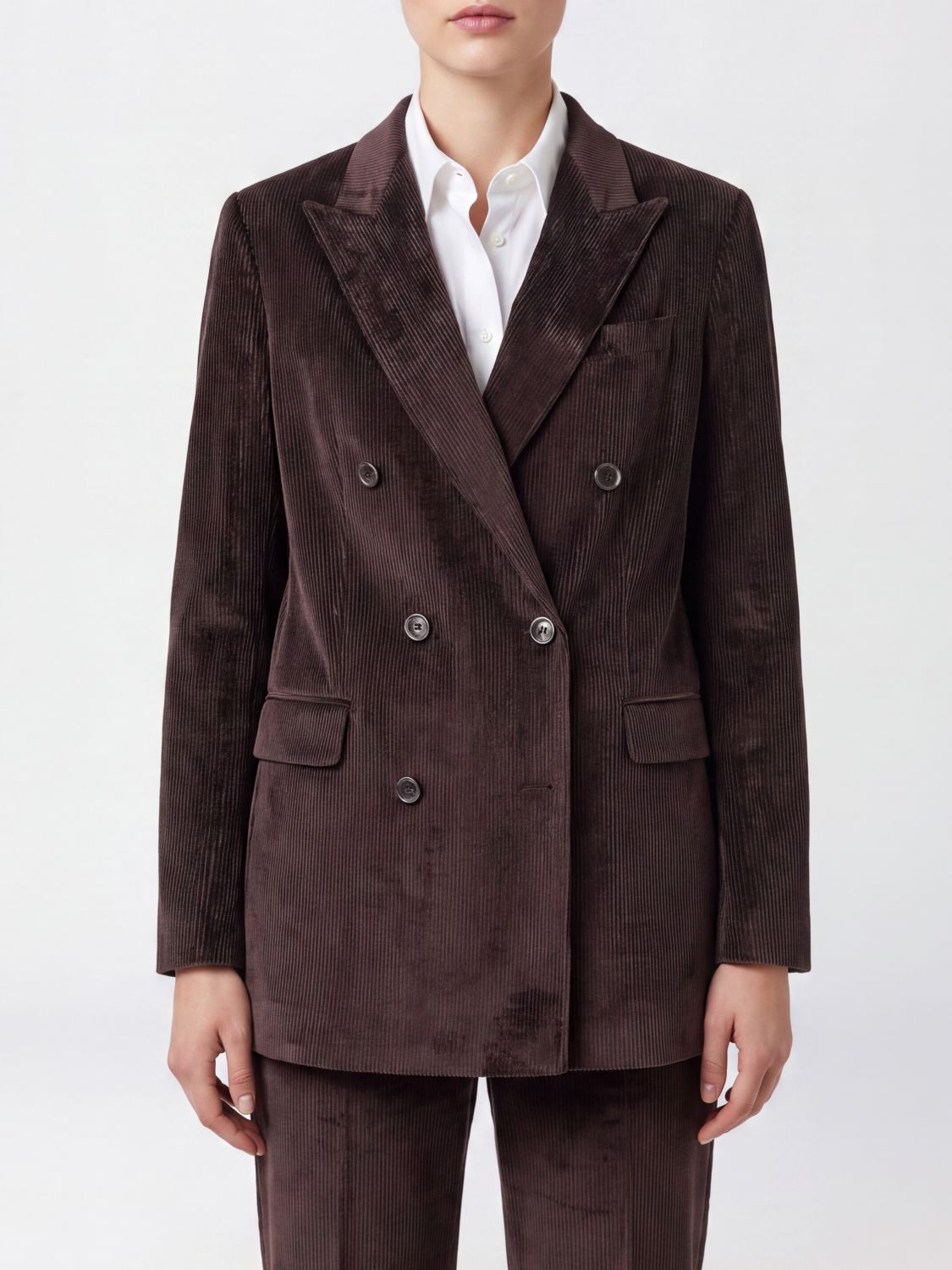 Tagliatore Short Double-Breasted Corduroy Blazer