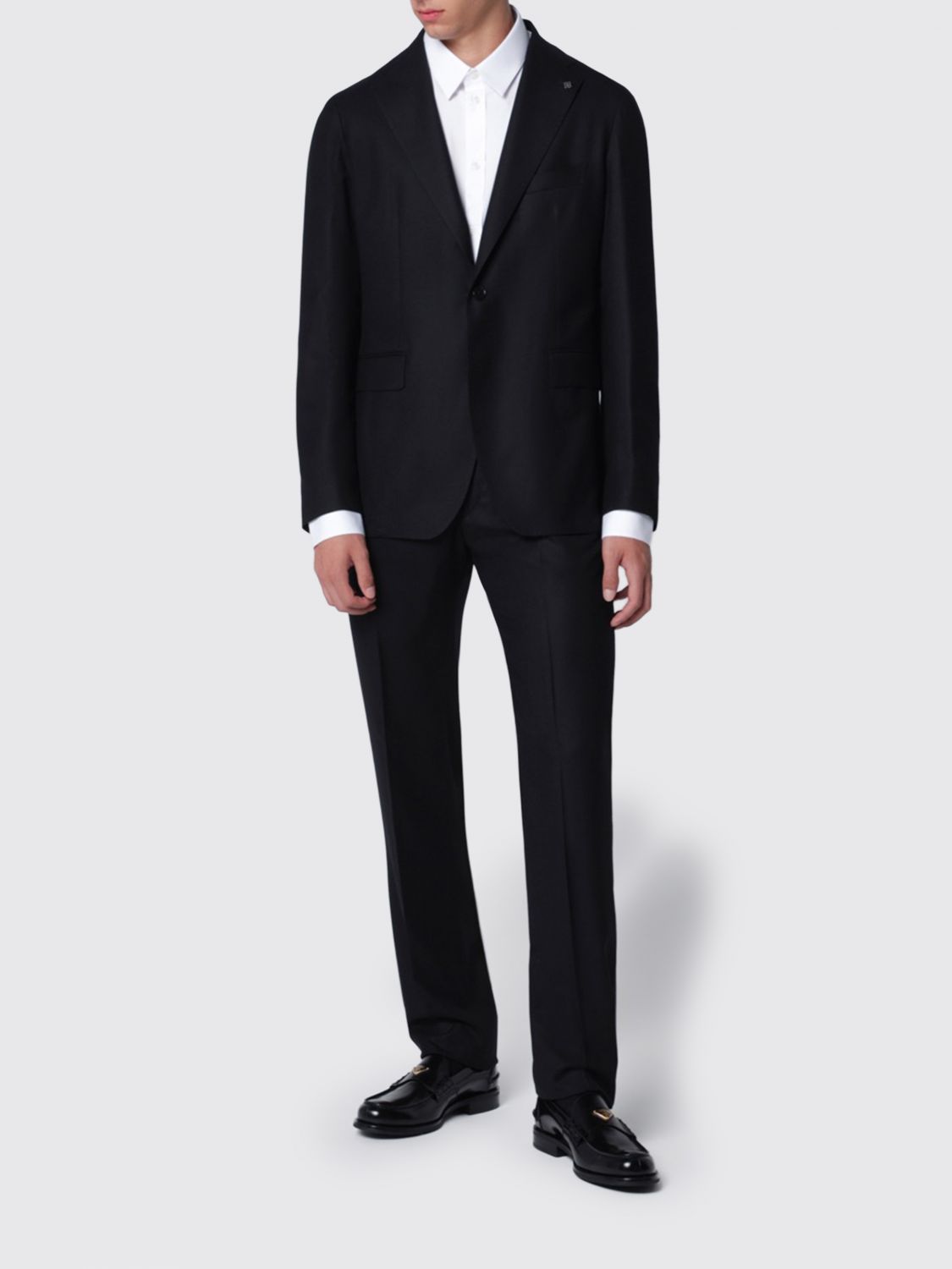 Tagliatore Single-Breasted Suit in Pure Virgin Wool with One-Button Jacket