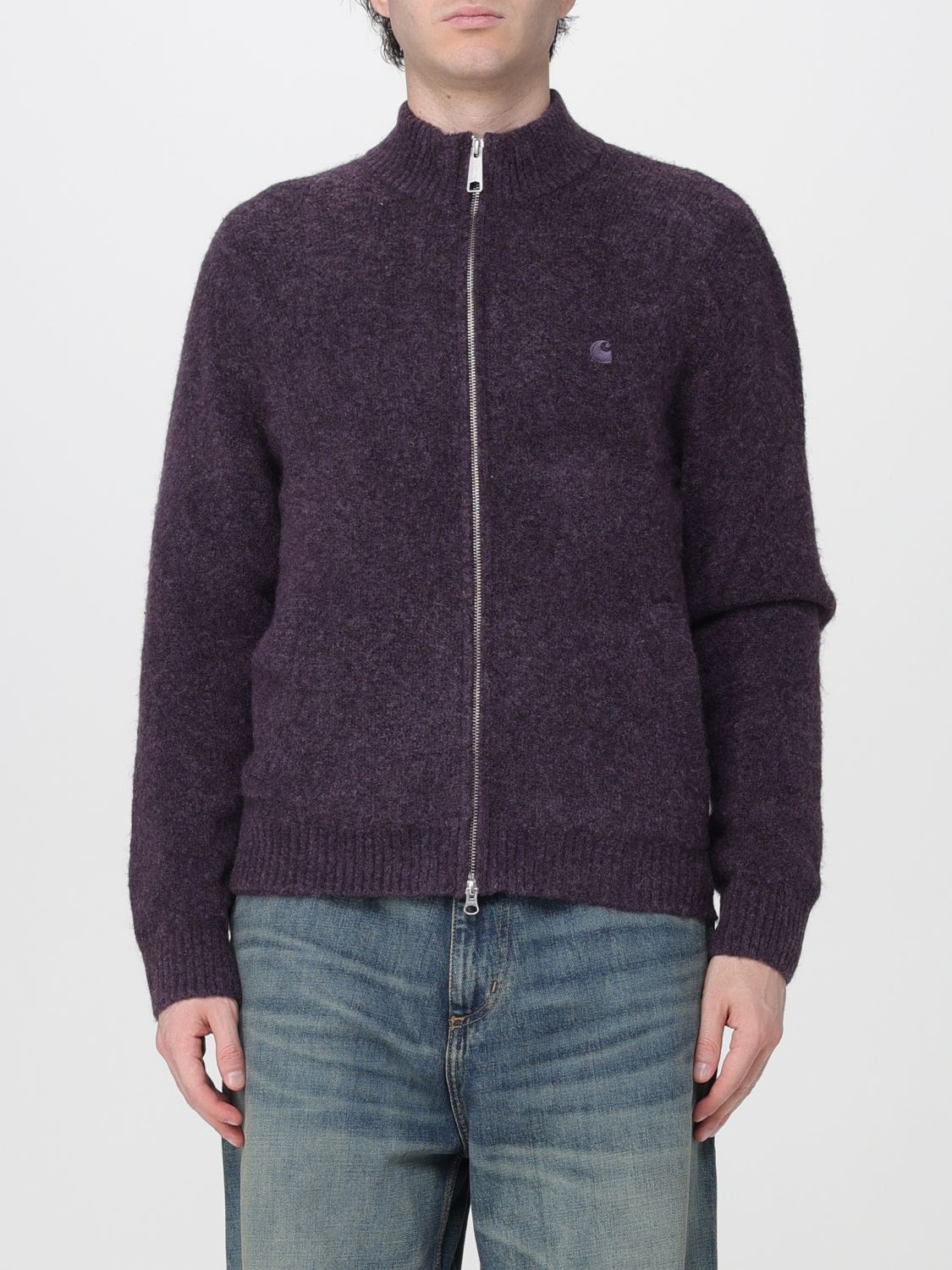 CARHARTT WIP Cardigan Curtis con collo a dolcevita e zip in misto lana