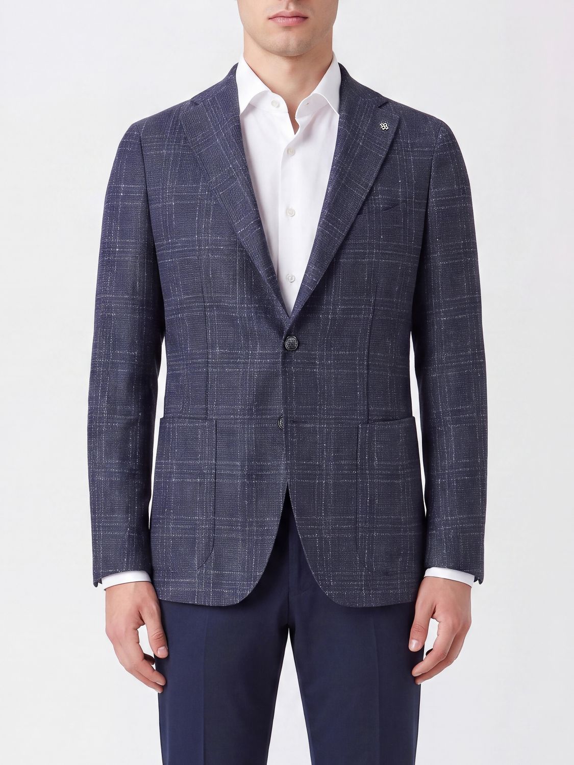 Tagliatore Single-Breasted Virgin Wool Blazer with Lapels and Patch Pockets