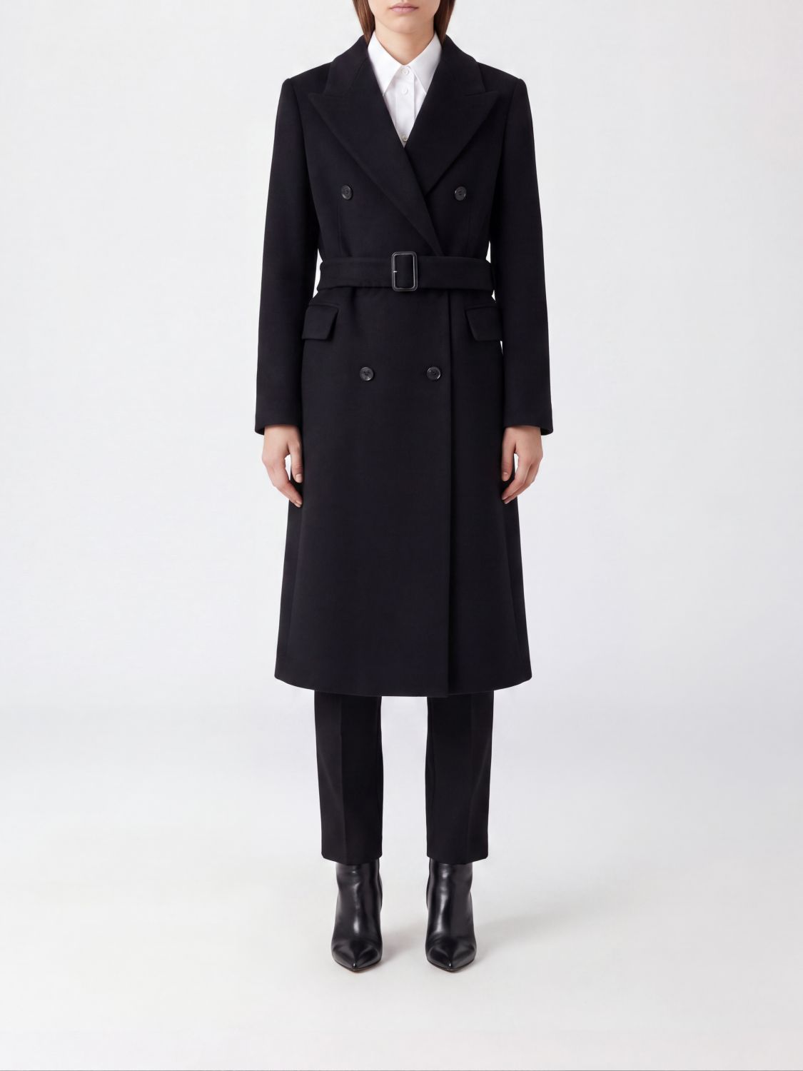 TAGLIATORE Belted Double-Breasted Cashmere Coat