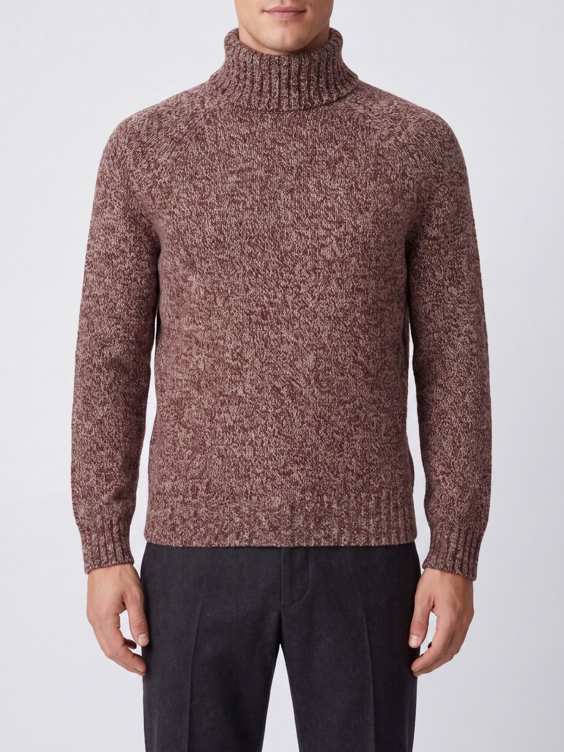 BRUNELLO CUCINELLI Rollkragenpullover aus Seide, Kaschmir und Wolle mit Rippbündchen