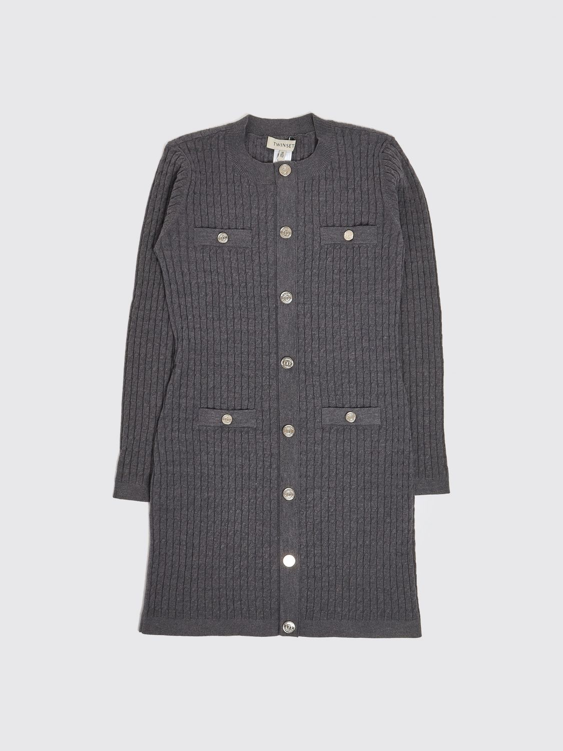 Twinset Abito in maglia di viscosa da bambina a maniche lunghe
