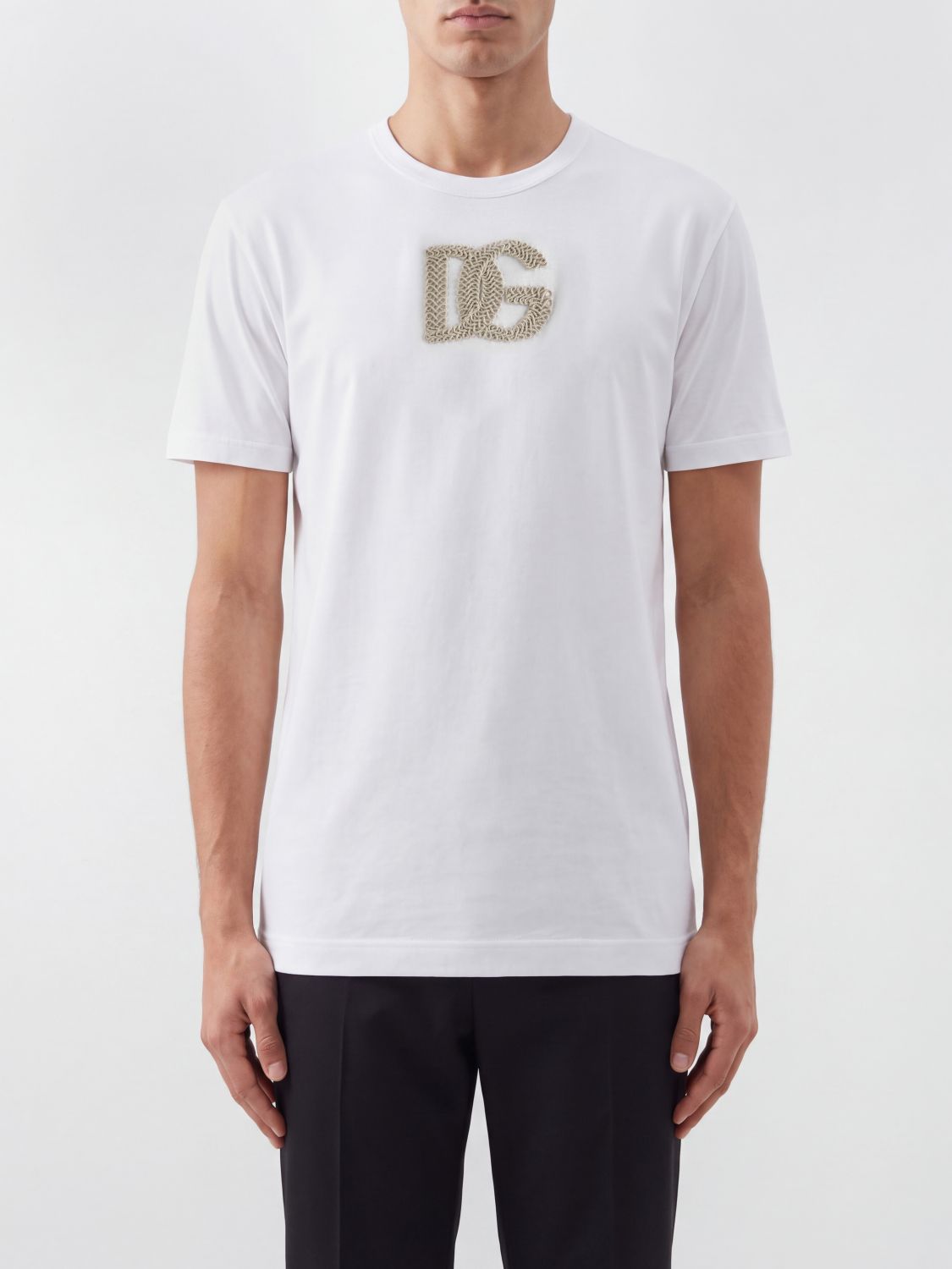 Dolce & Gabbana Cotton Jersey T-shirt with Chest Logo Plaque
