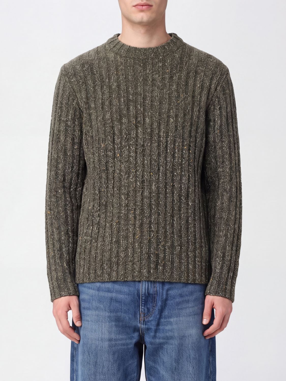 Golden Goose Ribbed Wool Crewneck Jumper with Back Logo
