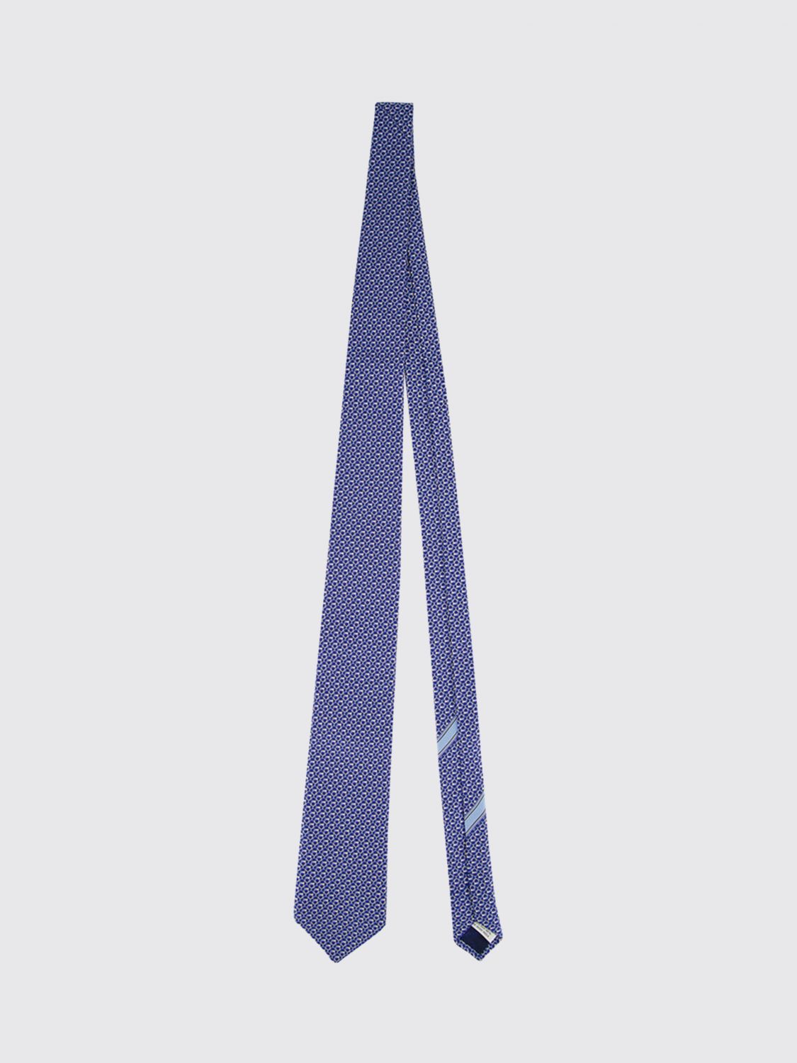 FERRAGAMO Monogram Gancini Pattern Organic Silk Tie