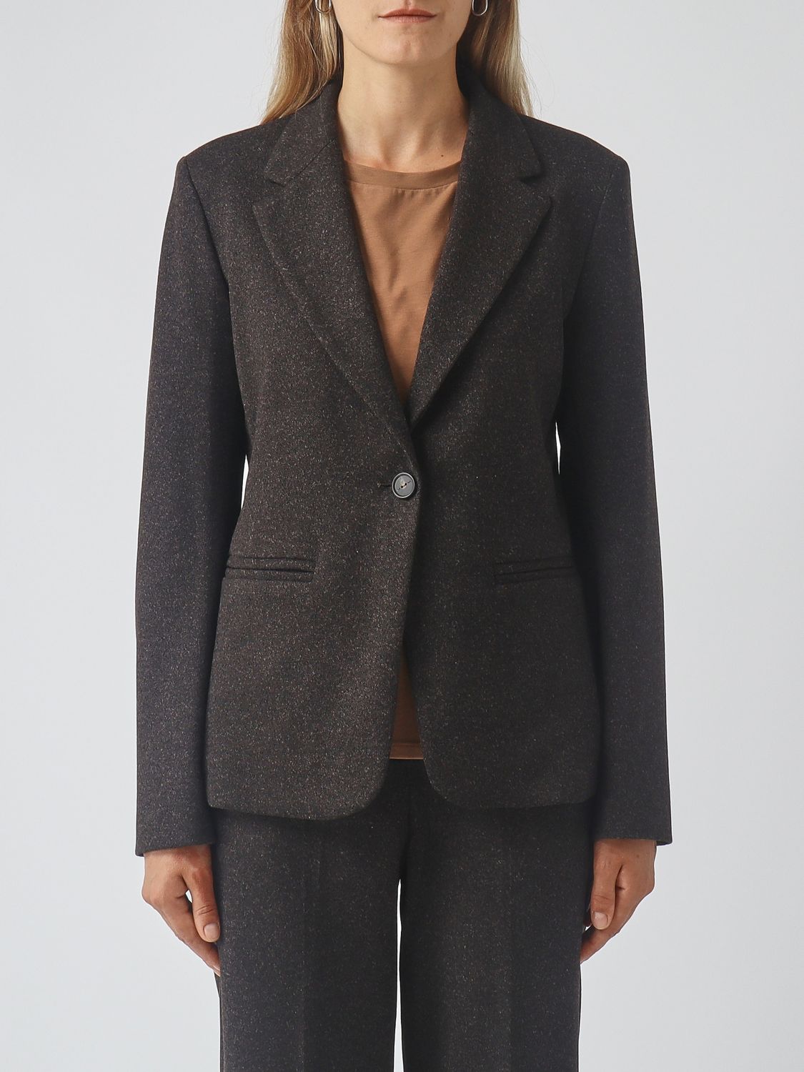 Mm Max Mara Single-Breasted One-Button Viscose Blend Blazer