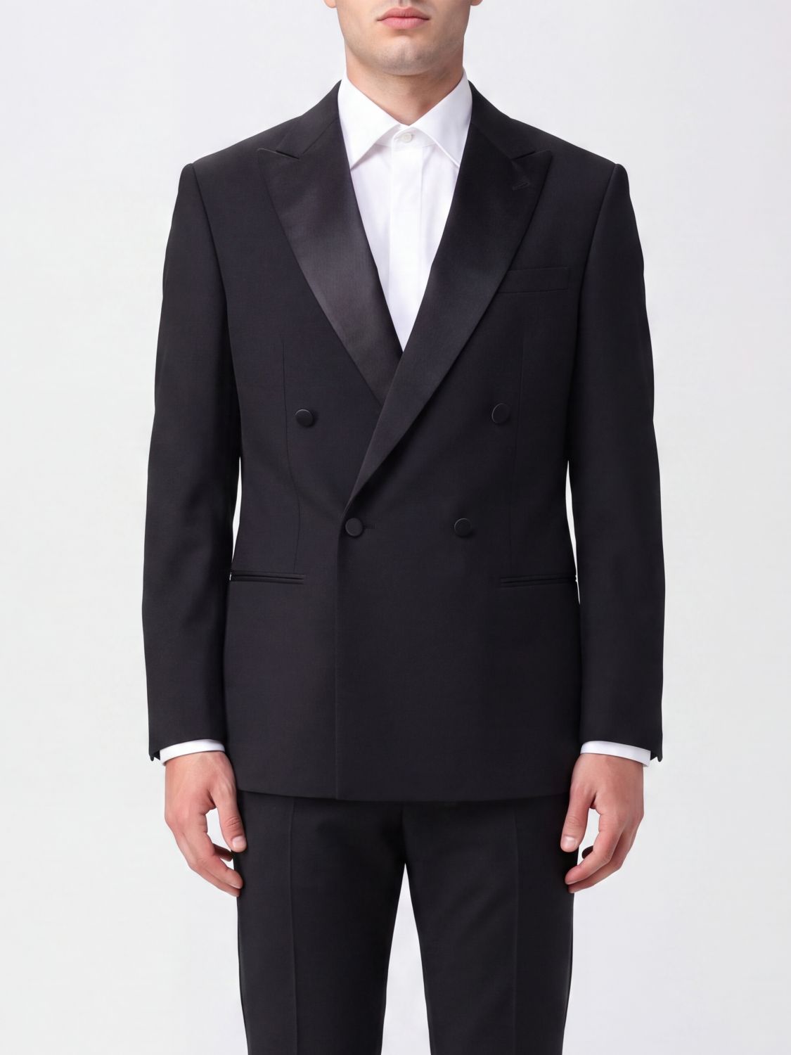 GIORGIO ARMANI Zweireihiger Schurwoll-Blazer von mit steigendem Revers