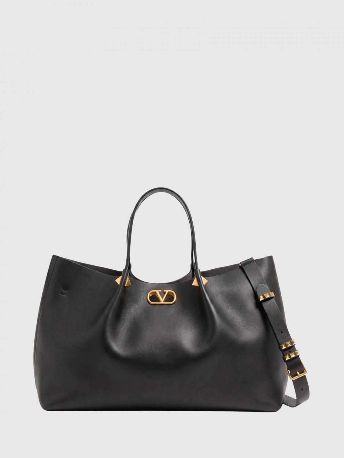 VALENTINO GARAVANI Large VLogo Signature Studded Smooth Leather Tote