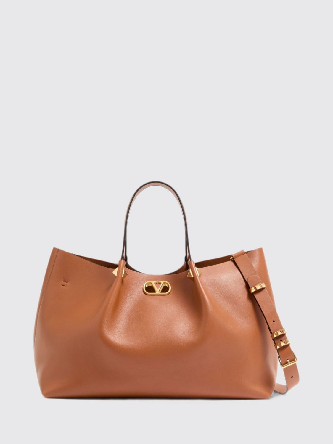 VALENTINO GARAVANI Large VLogo Signature Studded Smooth Leather Tote VALENTINO GARAVANI Large VLogo Signature Studded Smooth Leather Tote