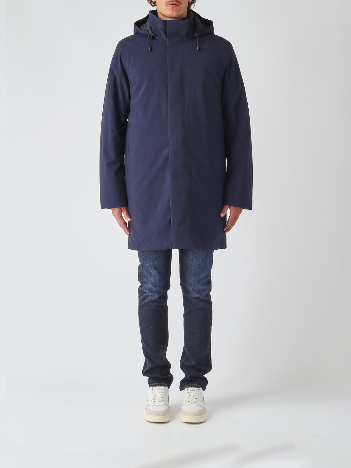 K-WAY Thomal Knee-Length Windbreaker Jacket with Removable Hood