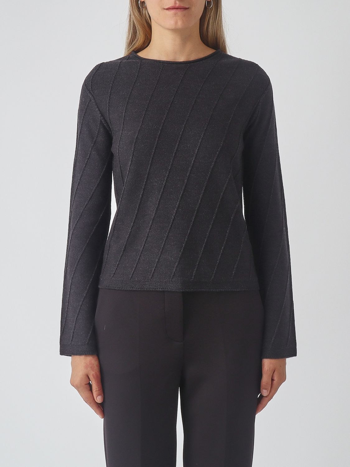 Mm Max Mara Sweater Woman Color Charcoal In 炭黑色