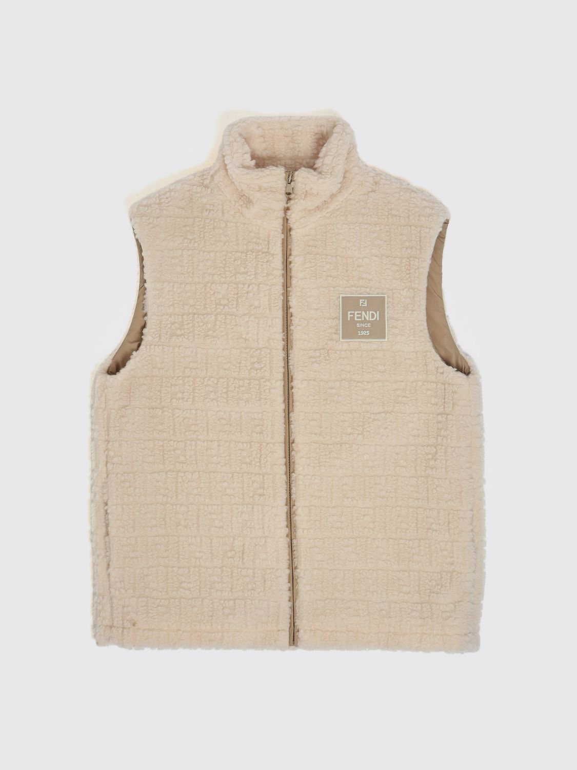 FENDI Fleece-Weste für Jungen mit FF-Monogramm und Stehkragen