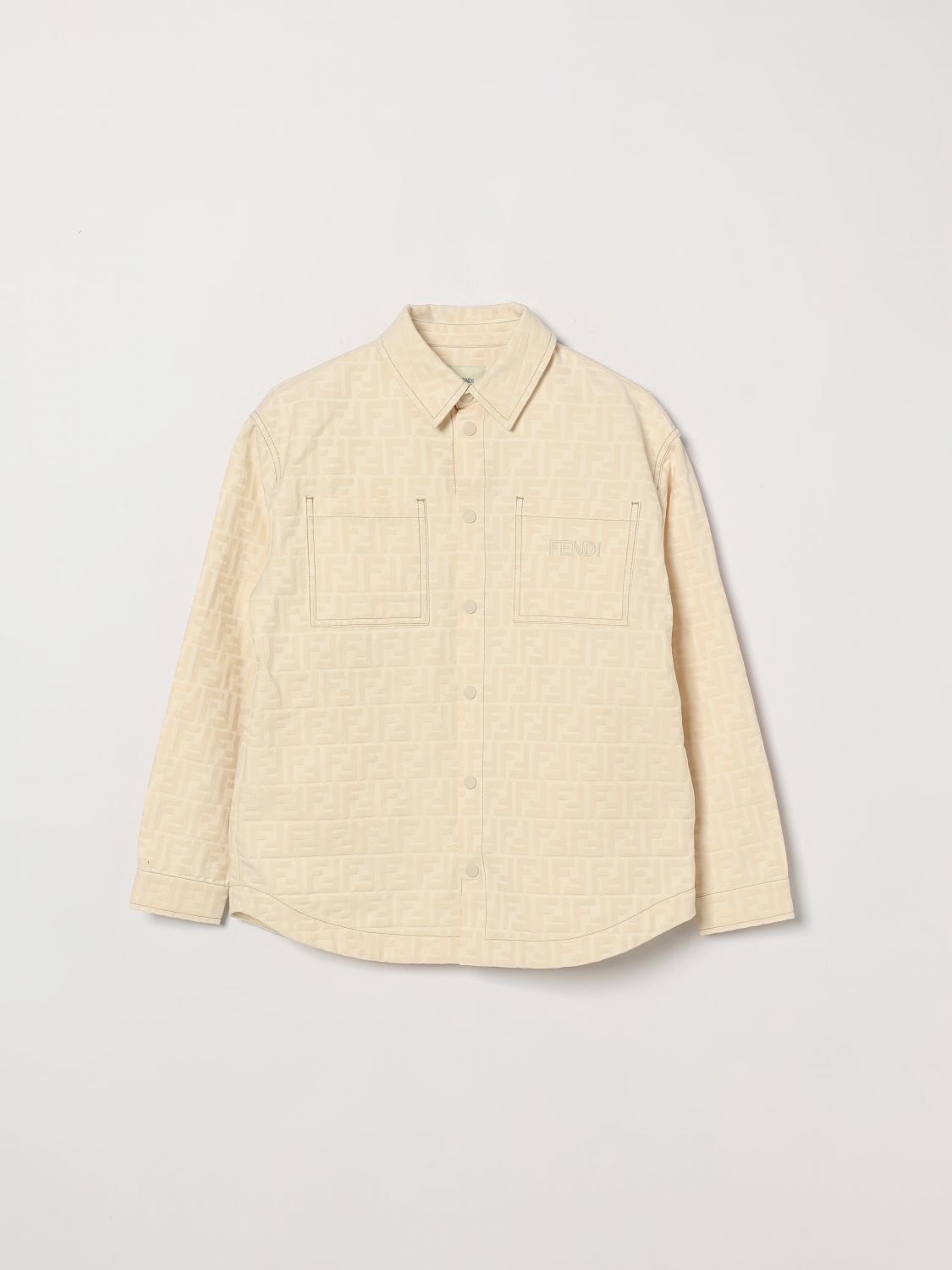 FENDI Hemdjacke für Jungen aus Baumwolle mit FF-Monogramm