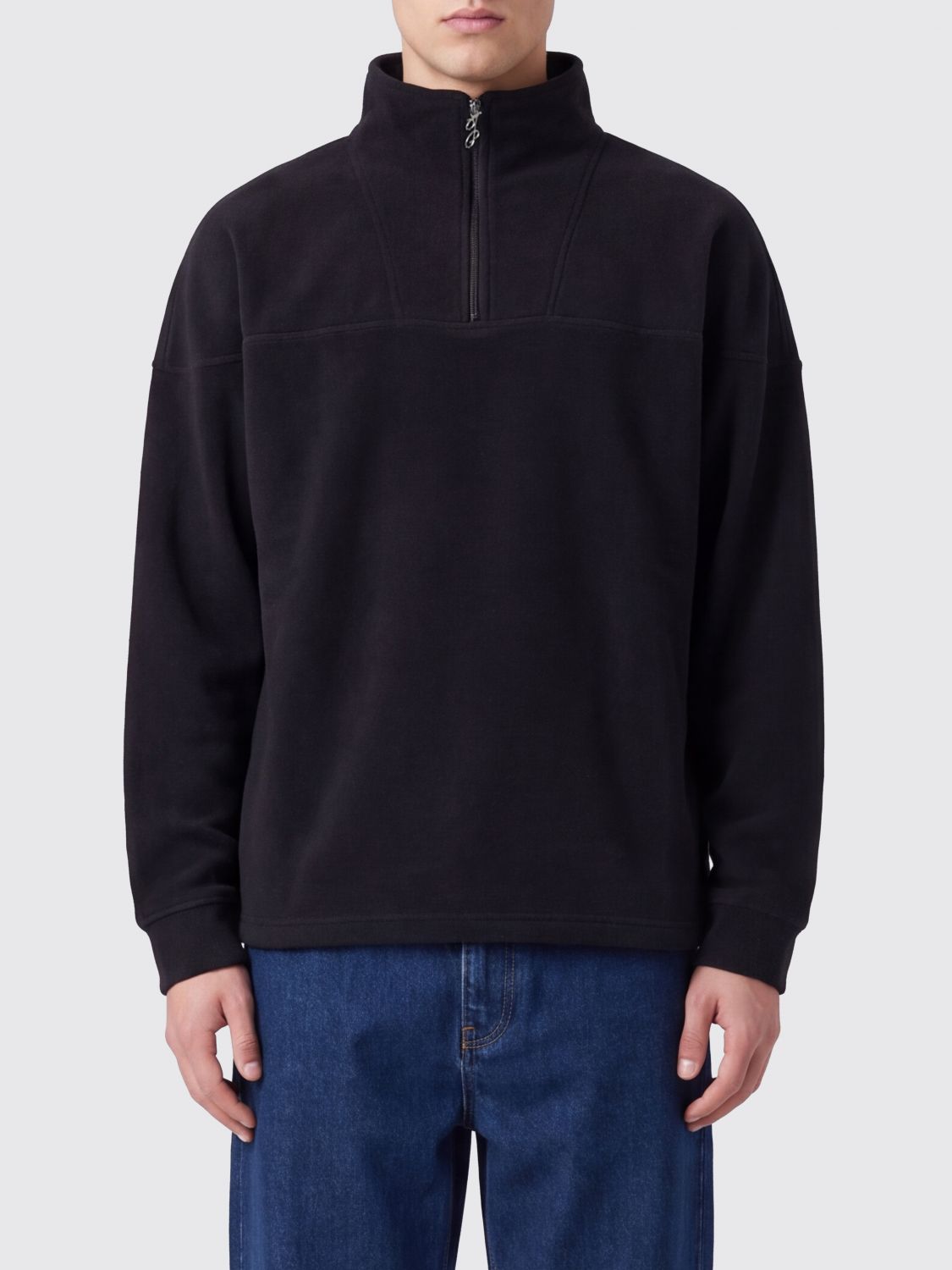 JACQUEMUS Rond Carré Cotton Sweatshirt with High Neck and Half-Zip