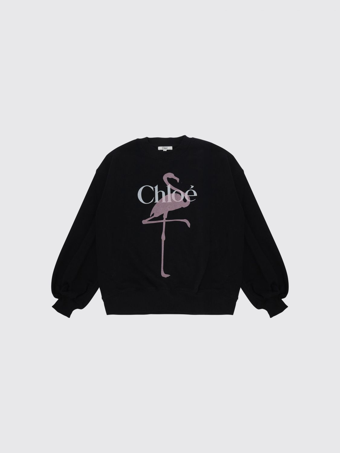 CHLOÉ Baumwoll-Sweatshirt für Mädchen mit Rundhalsausschnitt und Kontrast-Logo