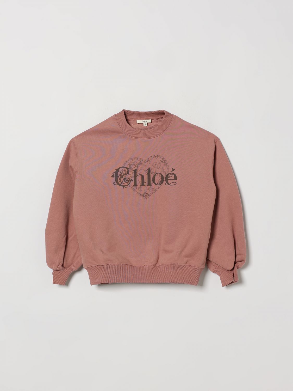 CHLOÉ Baumwoll-Sweatshirt für Mädchen mit Rundhalsausschnitt und Kontrast-Logo