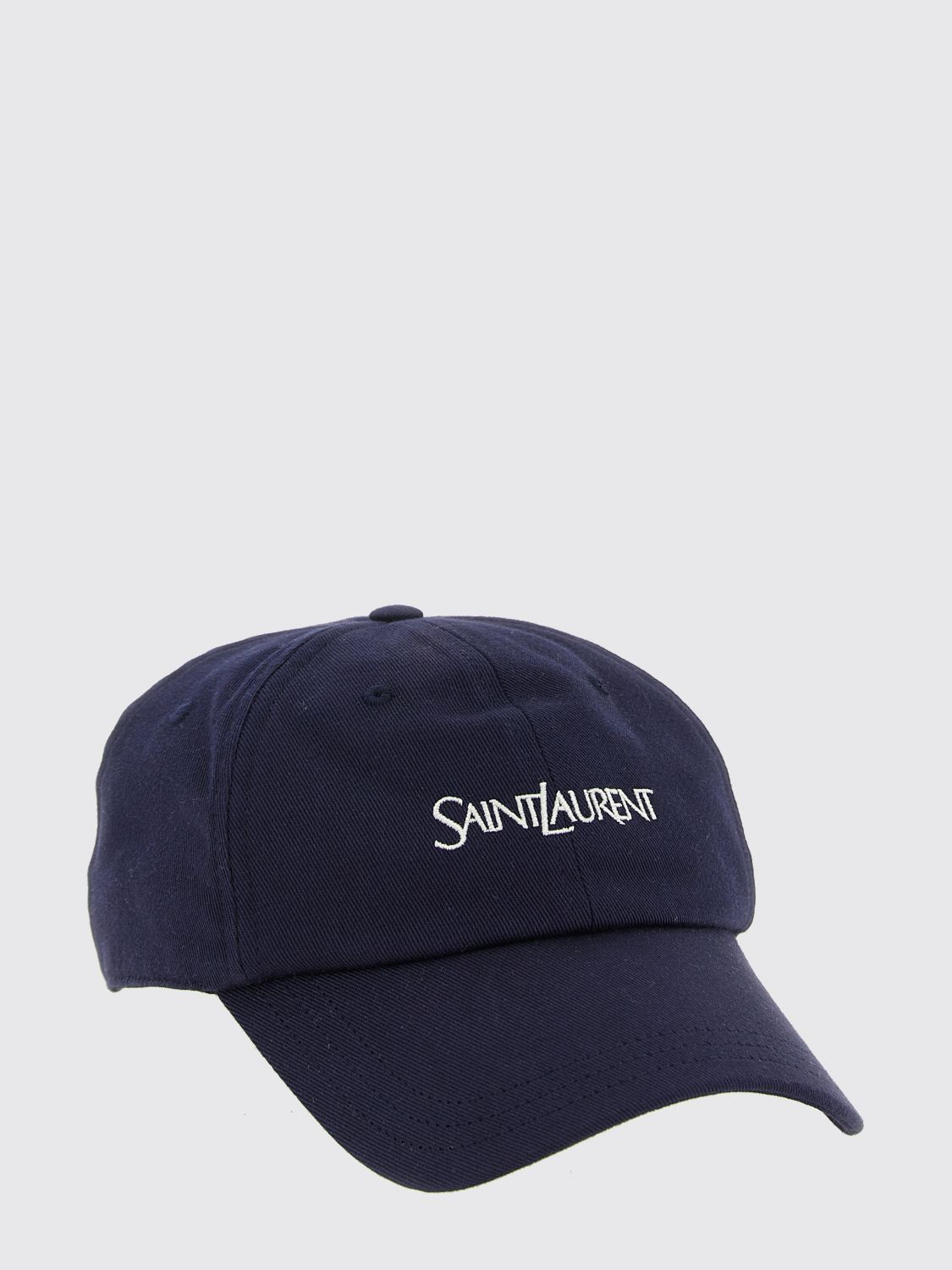 Saint Laurent Blue Cotton Baseball Cap with Contrasting Logo · 57