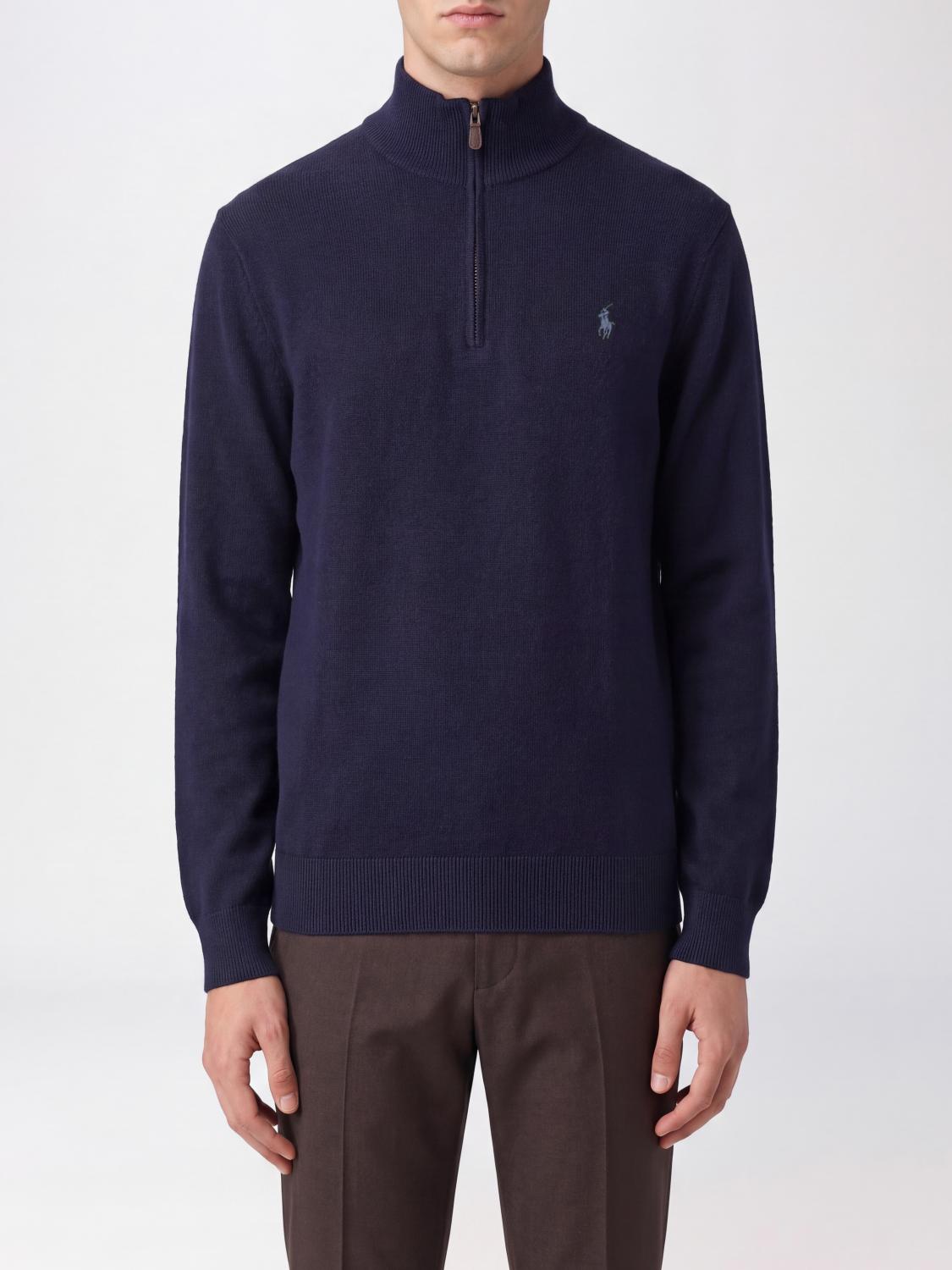 POLO RALPH LAUREN Woll-Rollkragenpullover mit halbem Reißverschluss und Pony-Logo