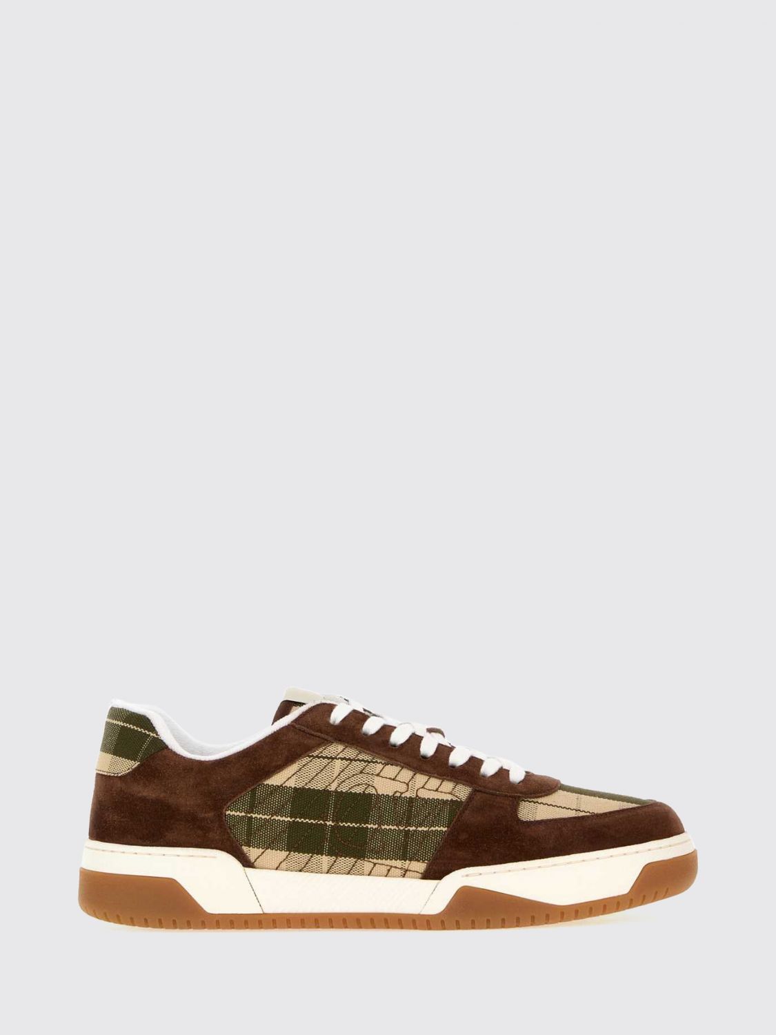 VALENTINO GARAVANI Sparry Sneakers aus Veloursleder und kariertem Stoff mit VLogo