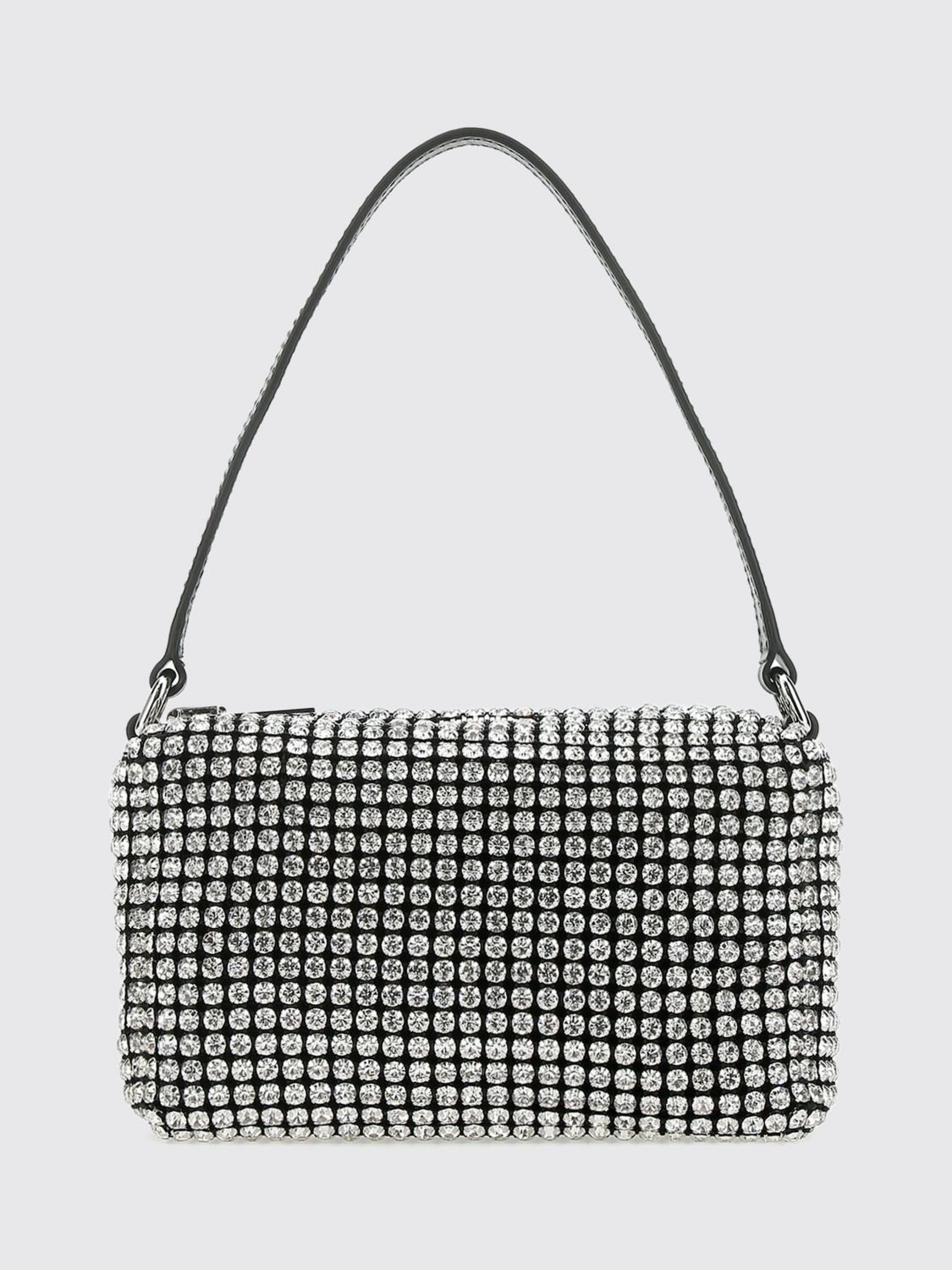ALEXANDER WANG Crystal Mesh Mini Shoulder Bag with Embossed Logo