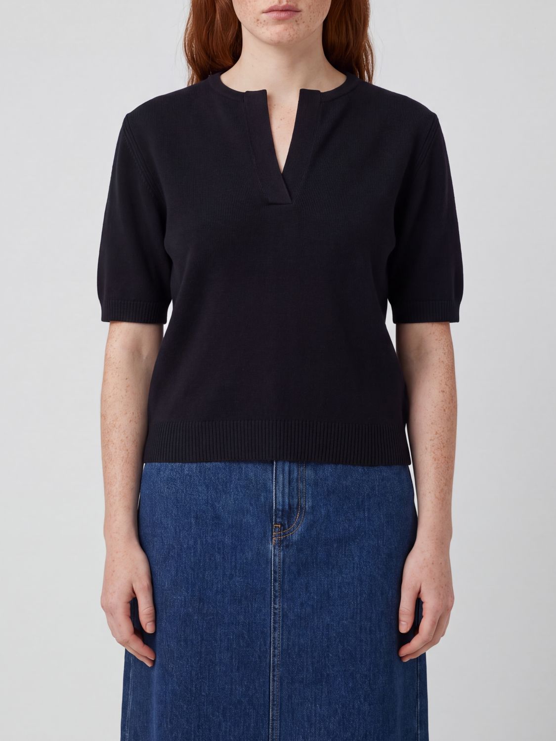 PINKO Maglia girocollo in lana e cashmere con maniche corte a palloncino