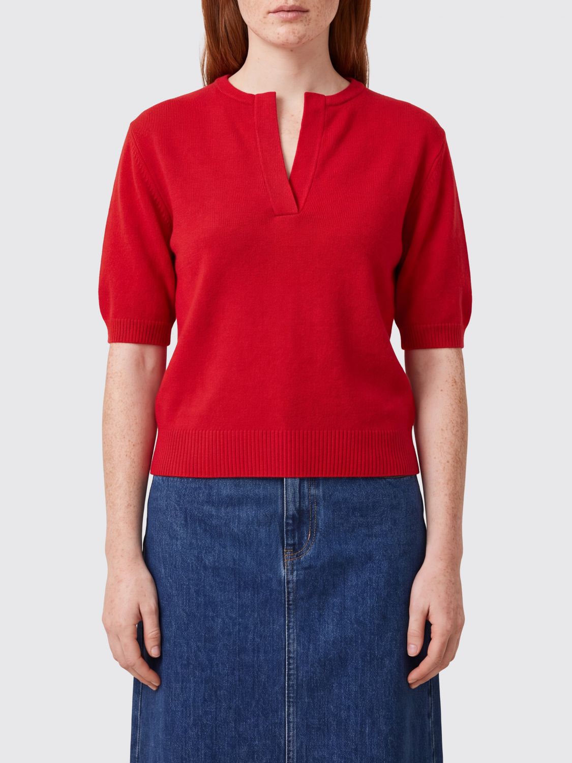 PINKO Maglia girocollo in lana e cashmere con maniche corte a palloncino