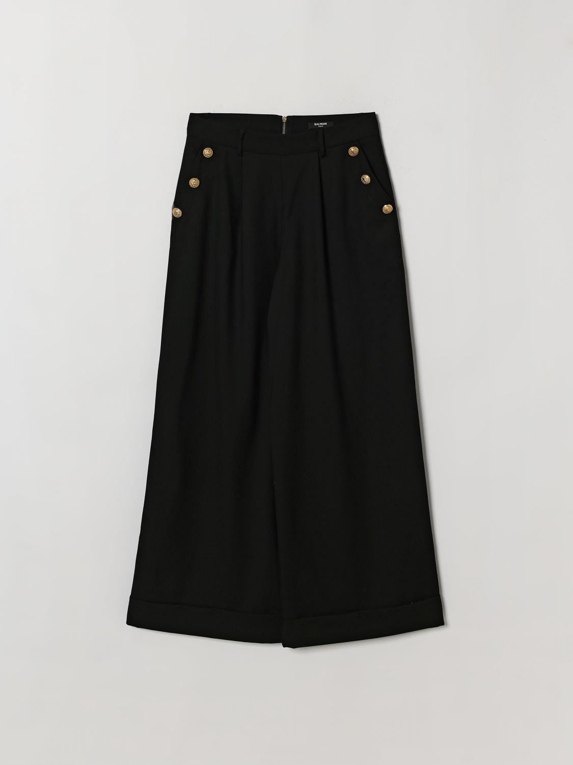 BALMAIN High-Waist Palazzo-Hose für Kinder aus Schurwolle