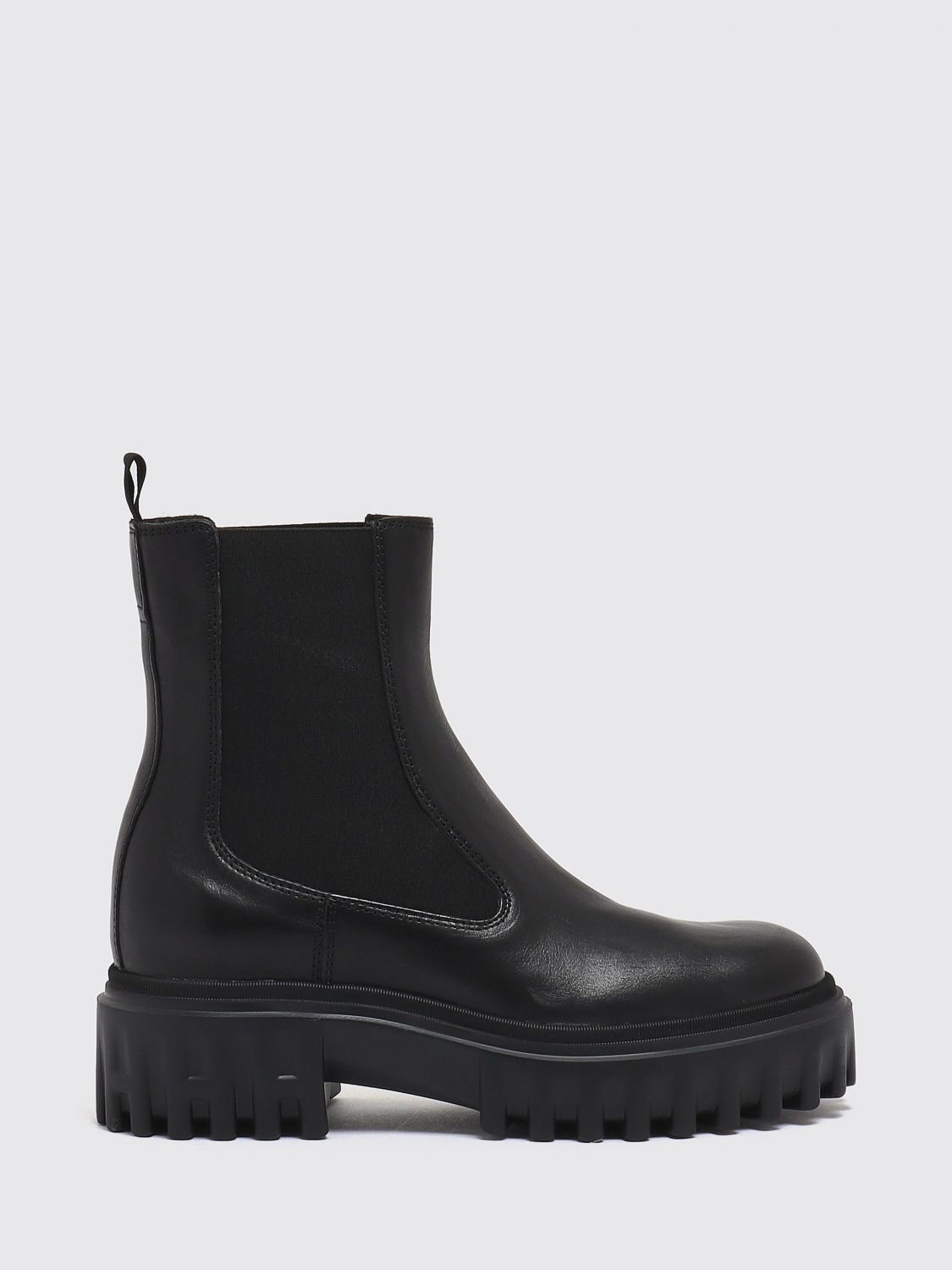 Hogan Flat Ankle Boot in Black