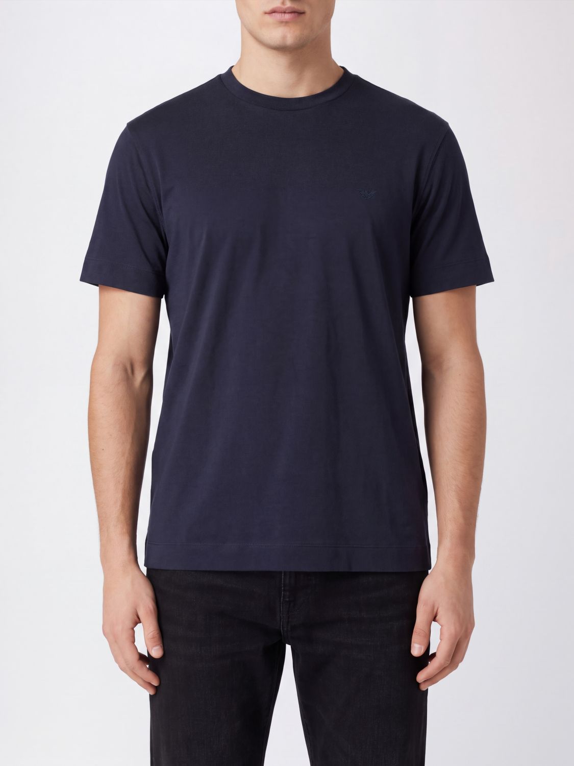 Emporio Armani Short-Sleeve T-Shirt in a Fine Modal and Silk Blend