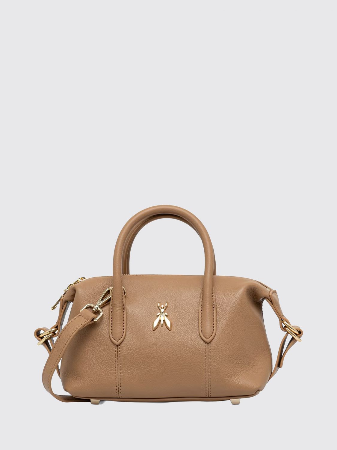 Patrizia Pepe Calfskin Mini Handbag with Fly Logo and Protective Feet · OS