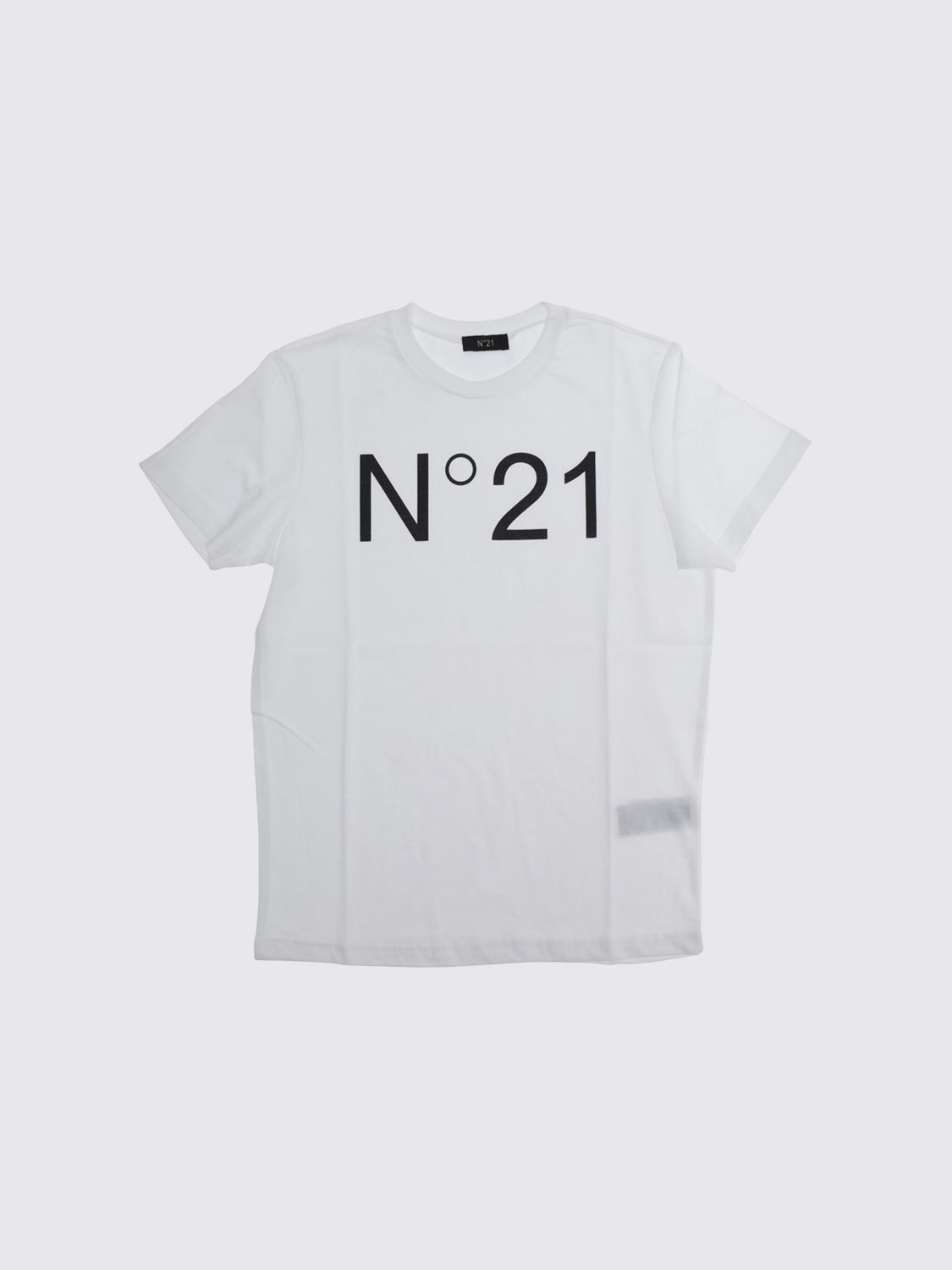 N° 21 Kurzärmeliges Baumwoll-T-Shirt mit Logo-Print für Jungen
