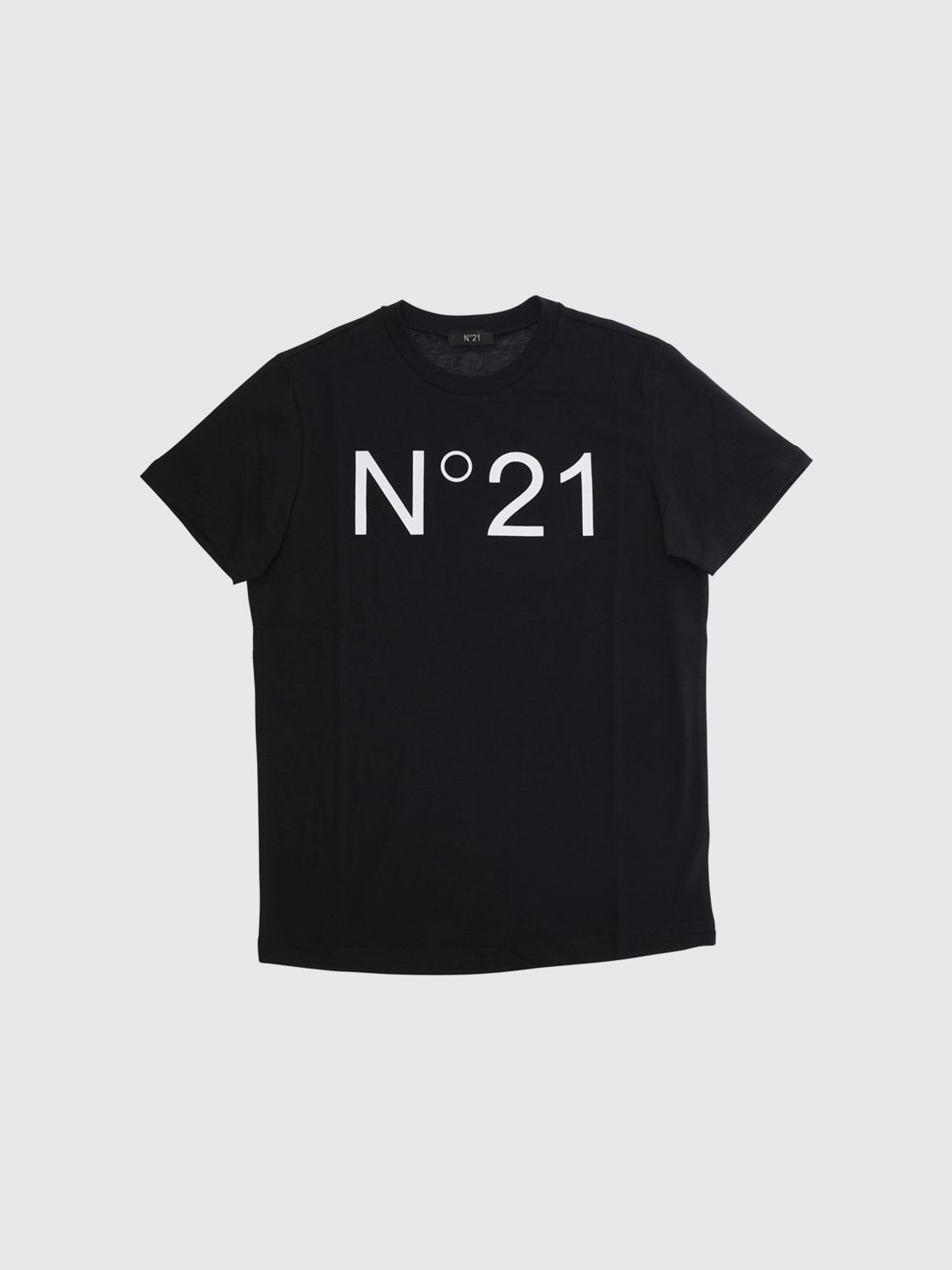 N° 21 Kurzärmeliges Baumwoll-T-Shirt mit Logo-Print für Jungen