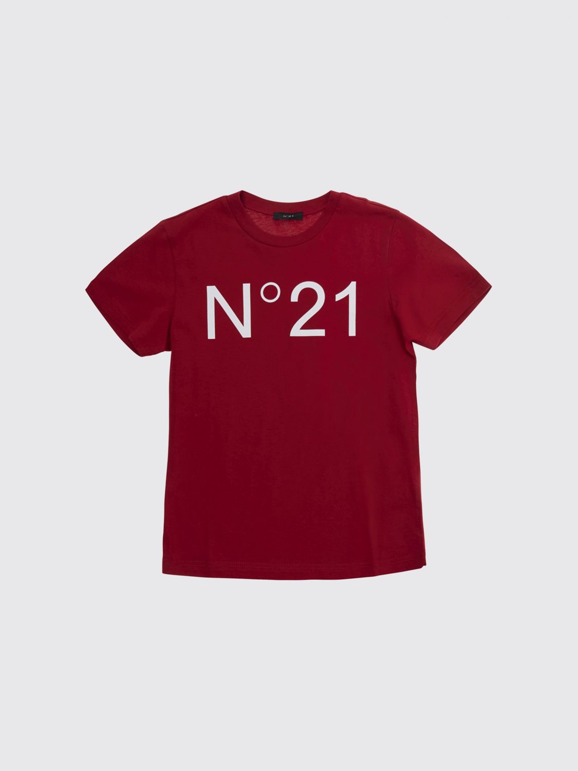 N° 21 Kurzärmeliges Baumwoll-T-Shirt mit Logo-Print für Jungen