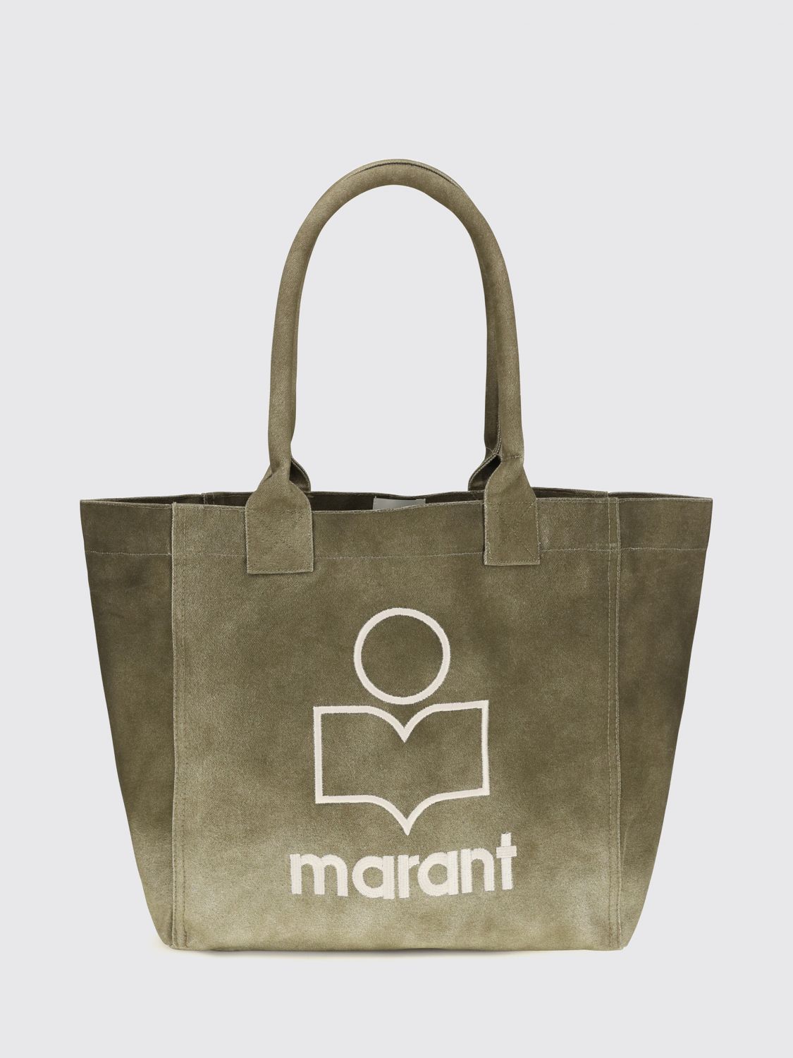 ISABEL MARANT Yenky Cotton Tote Bag with Contrasting Embroidered Logo ISABEL MARANT Yenky Cotton Tote Bag with Contrasting Embroidered Logo