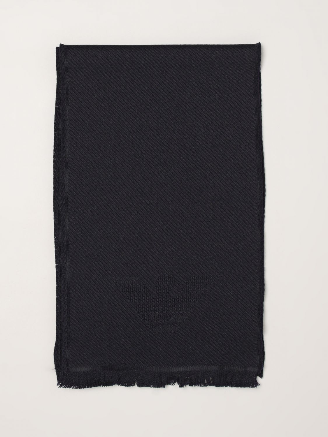 EMPORIO ARMANI Strickschal aus reiner Wolle mit gerippten Kanten