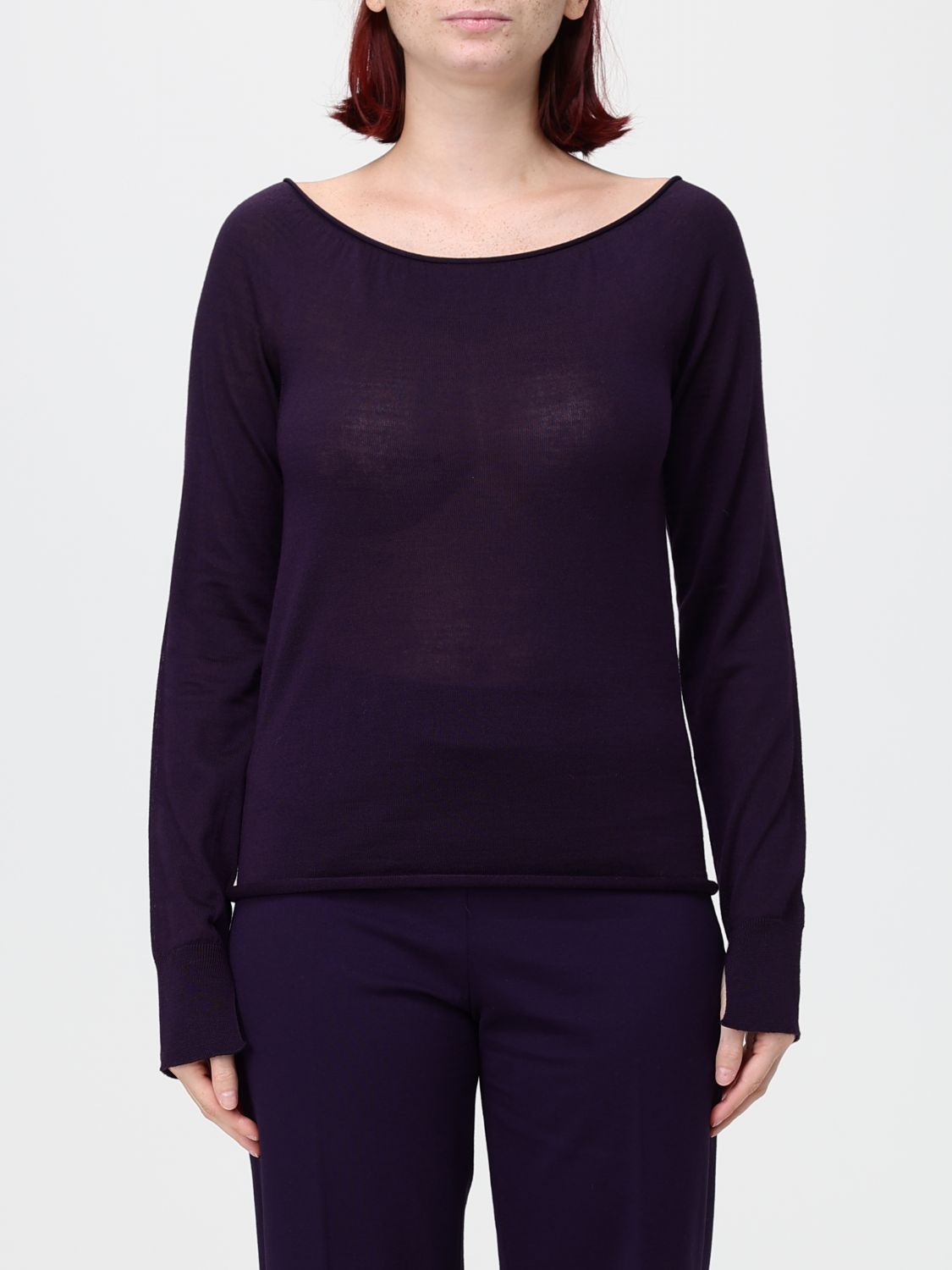 Liviana Conti Juna Slim Fit Pure Virgin Wool Jumper with Boat Neck